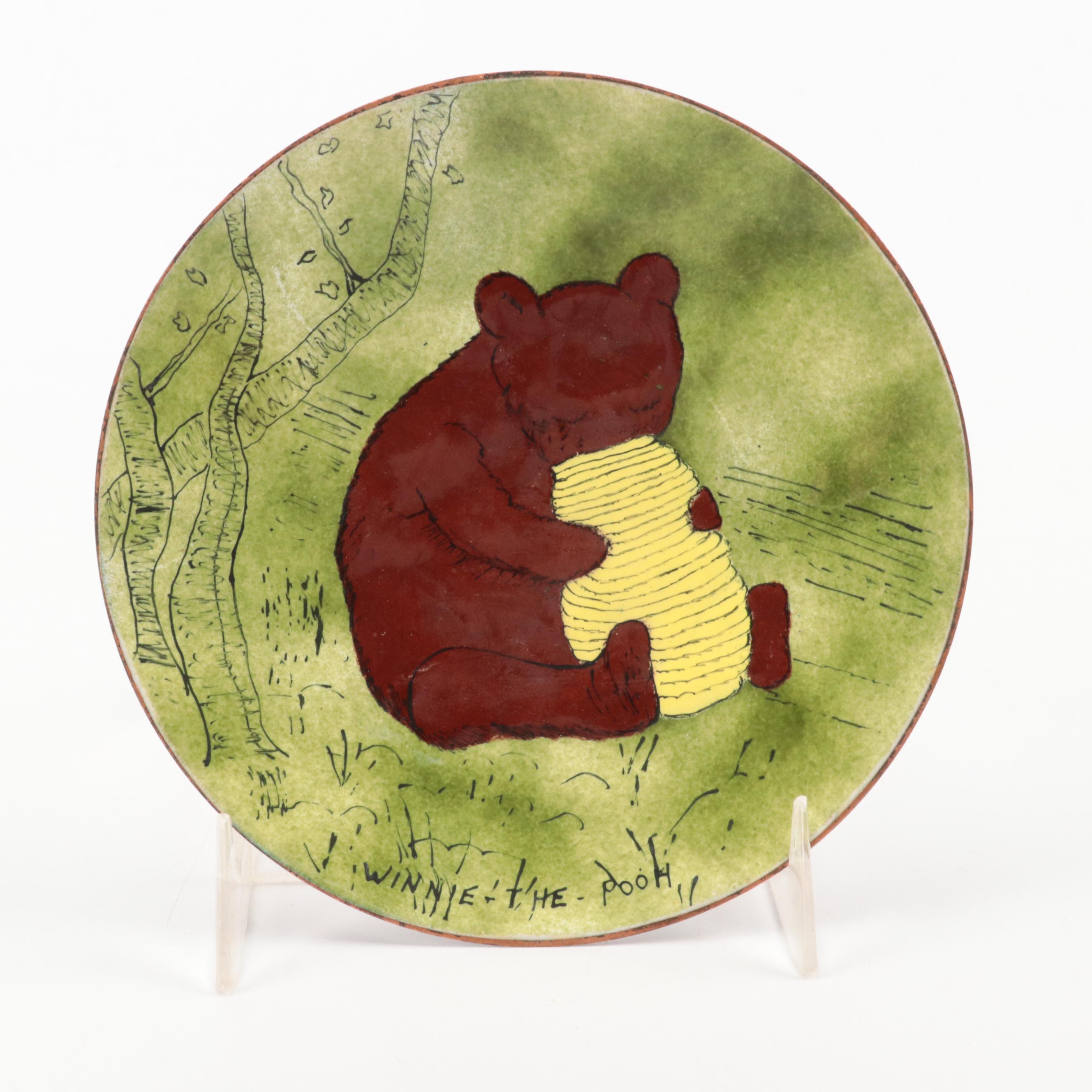 Annemarie Davidson and Other Enameled Plates, Mid to Late 20th Century