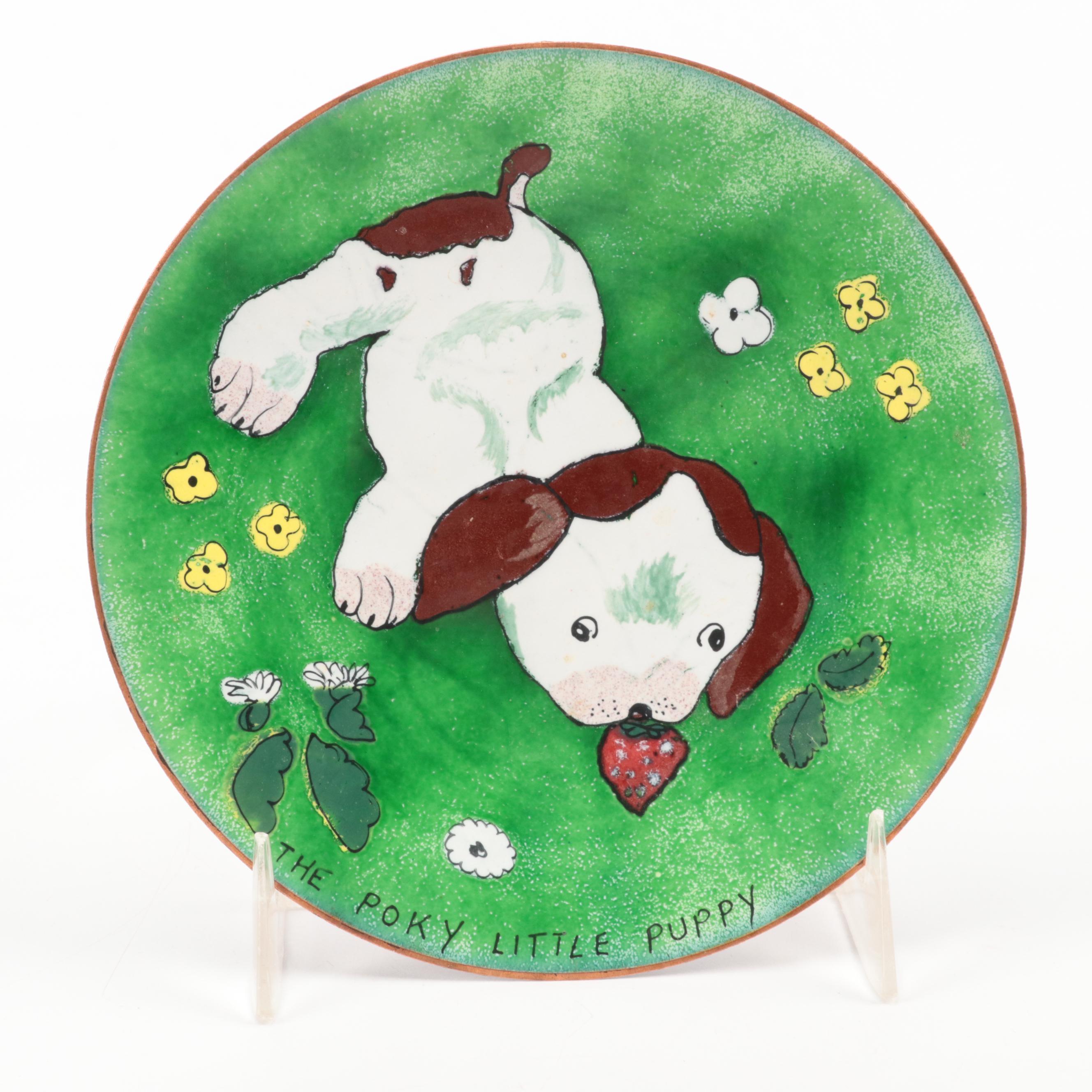 Annemarie Davidson and Other Enameled Plates, Mid to Late 20th Century