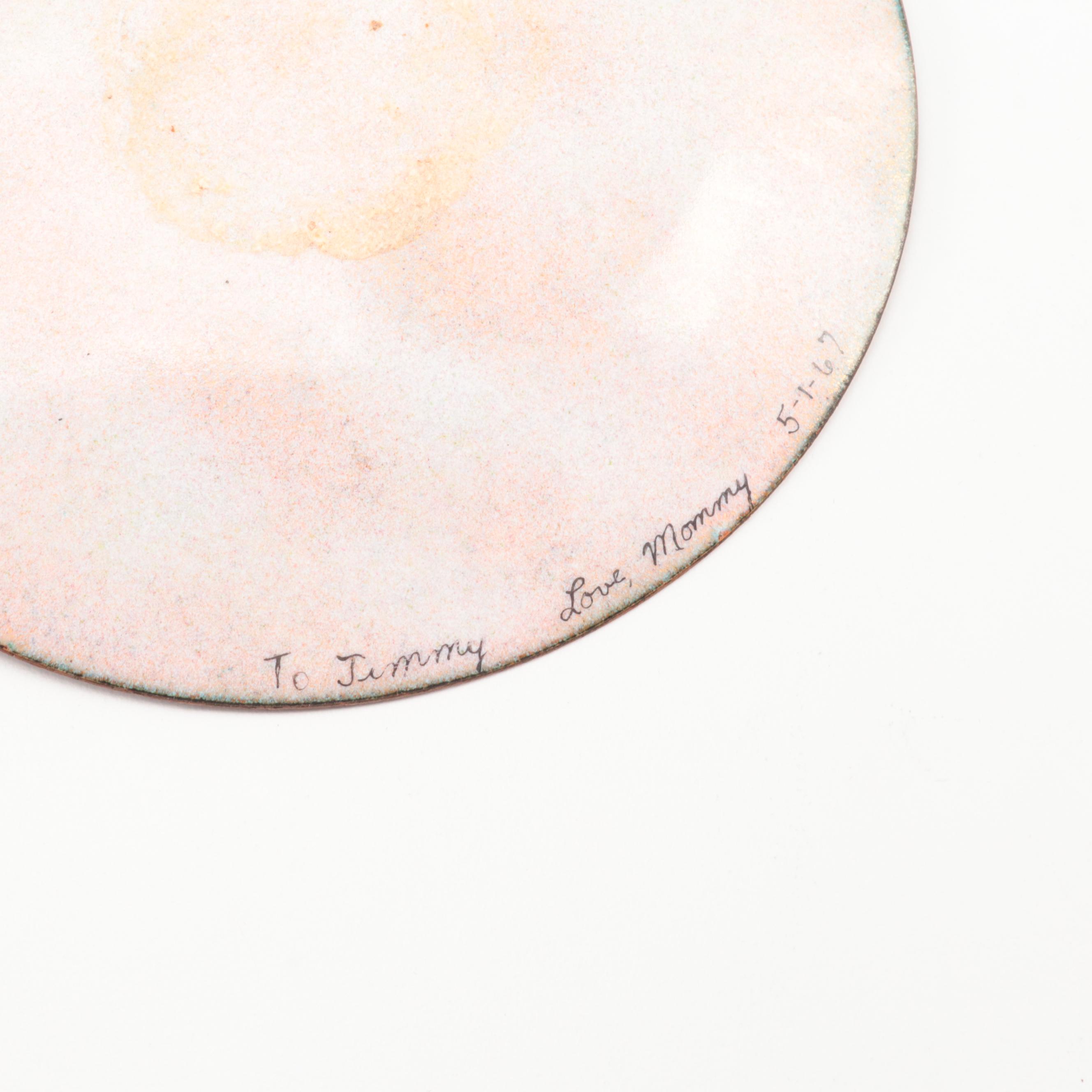Annemarie Davidson and Other Enameled Plates, Mid to Late 20th Century