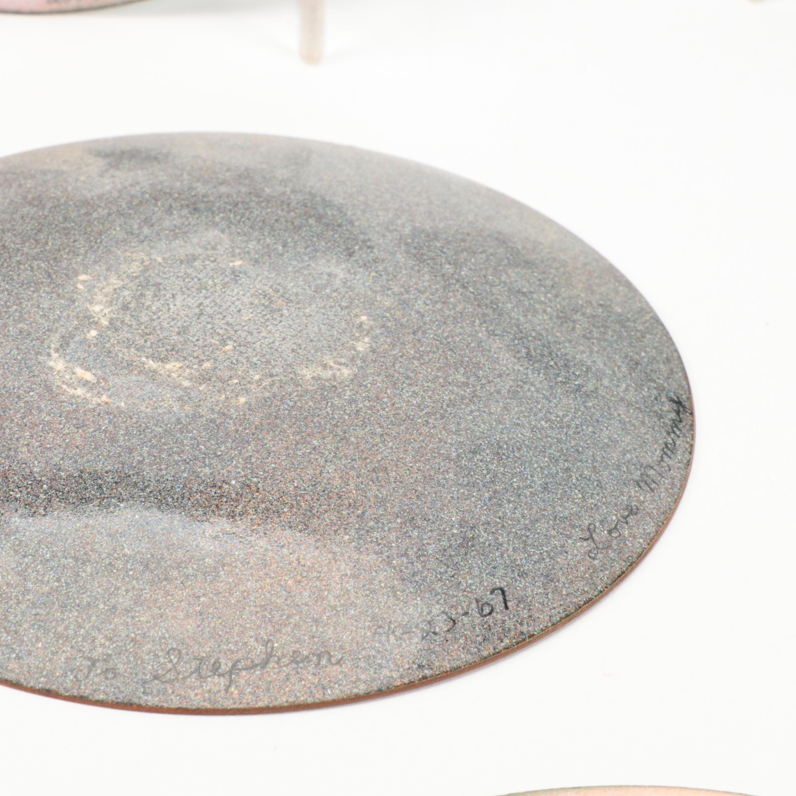 Annemarie Davidson and Other Enameled Plates, Mid to Late 20th Century