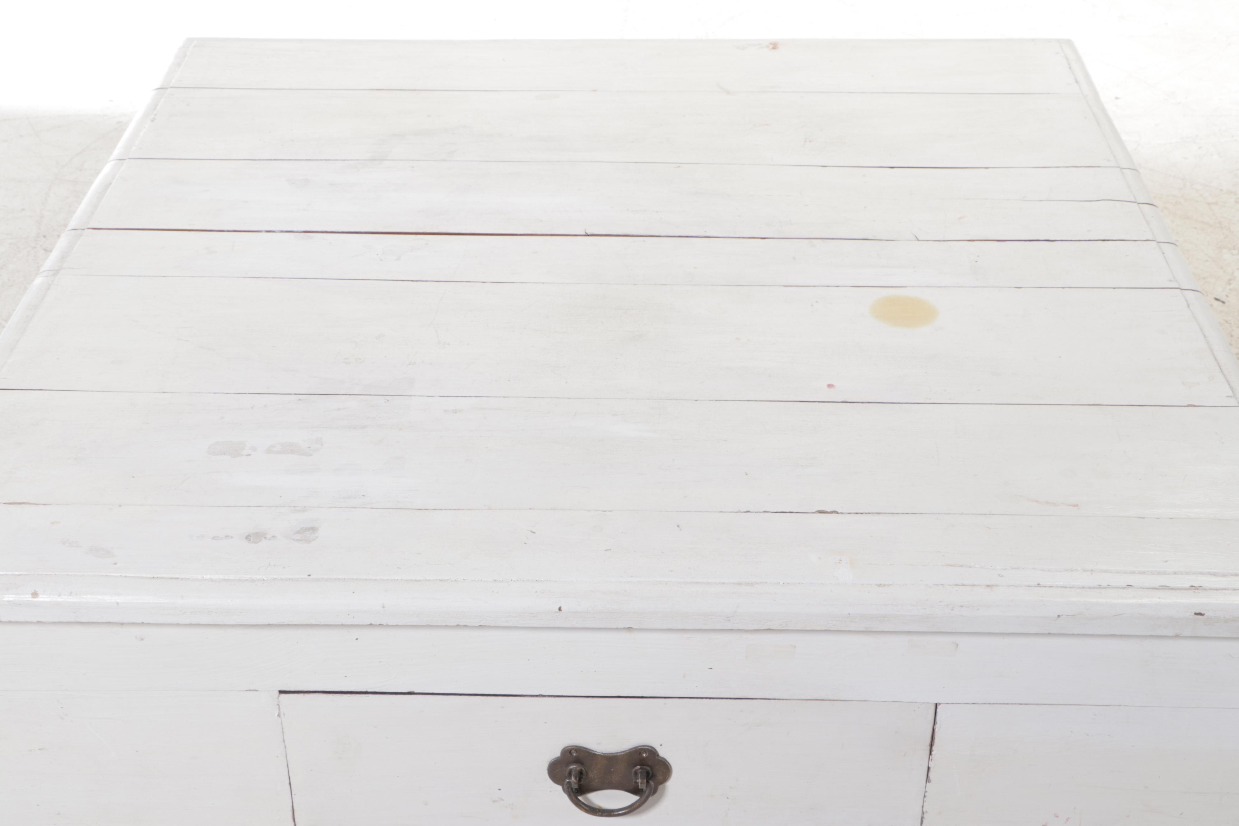 White-Painted Wooden Coffee Table