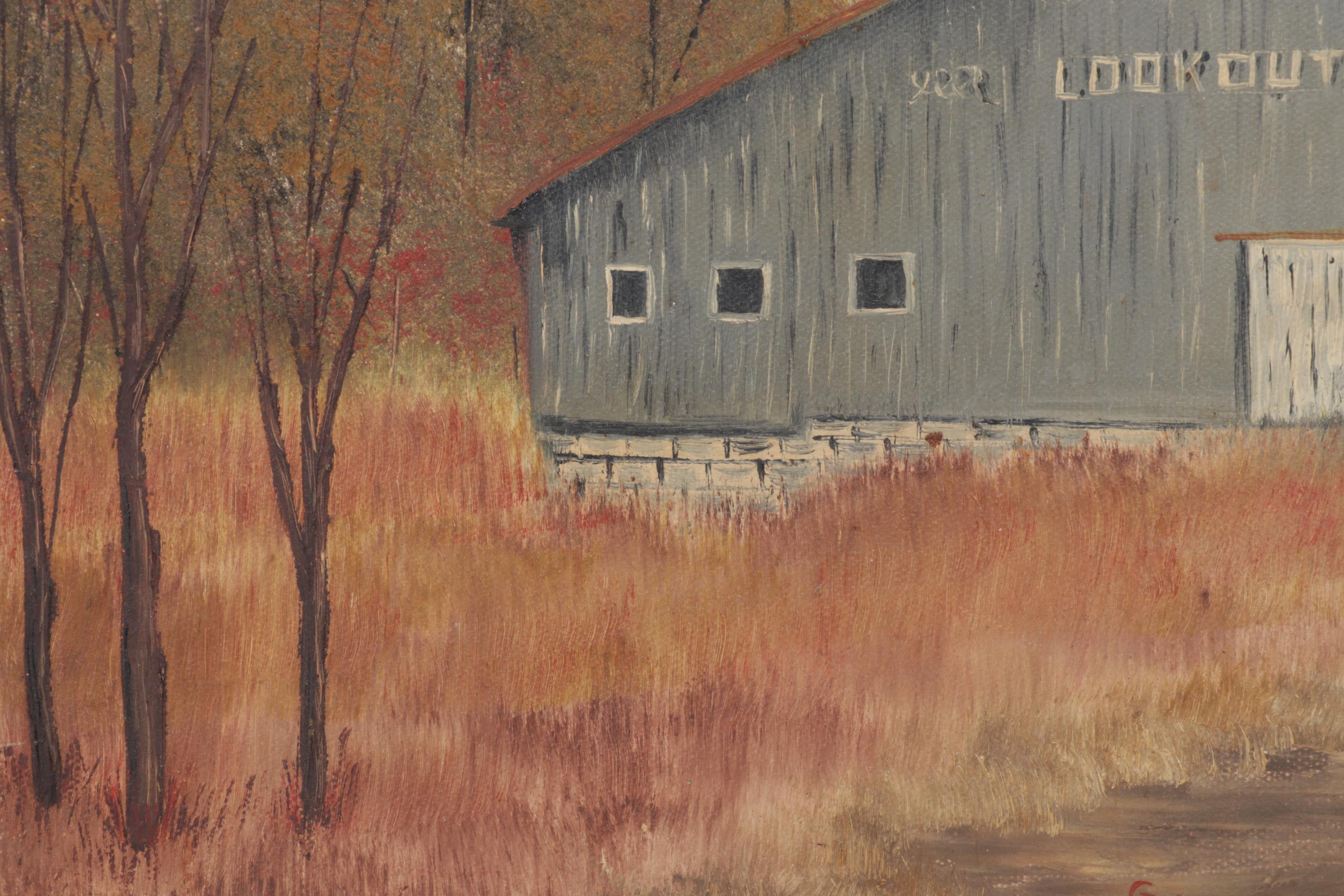 G. Morgan Oil Painting of Rock City Barn Advertisement, 1987