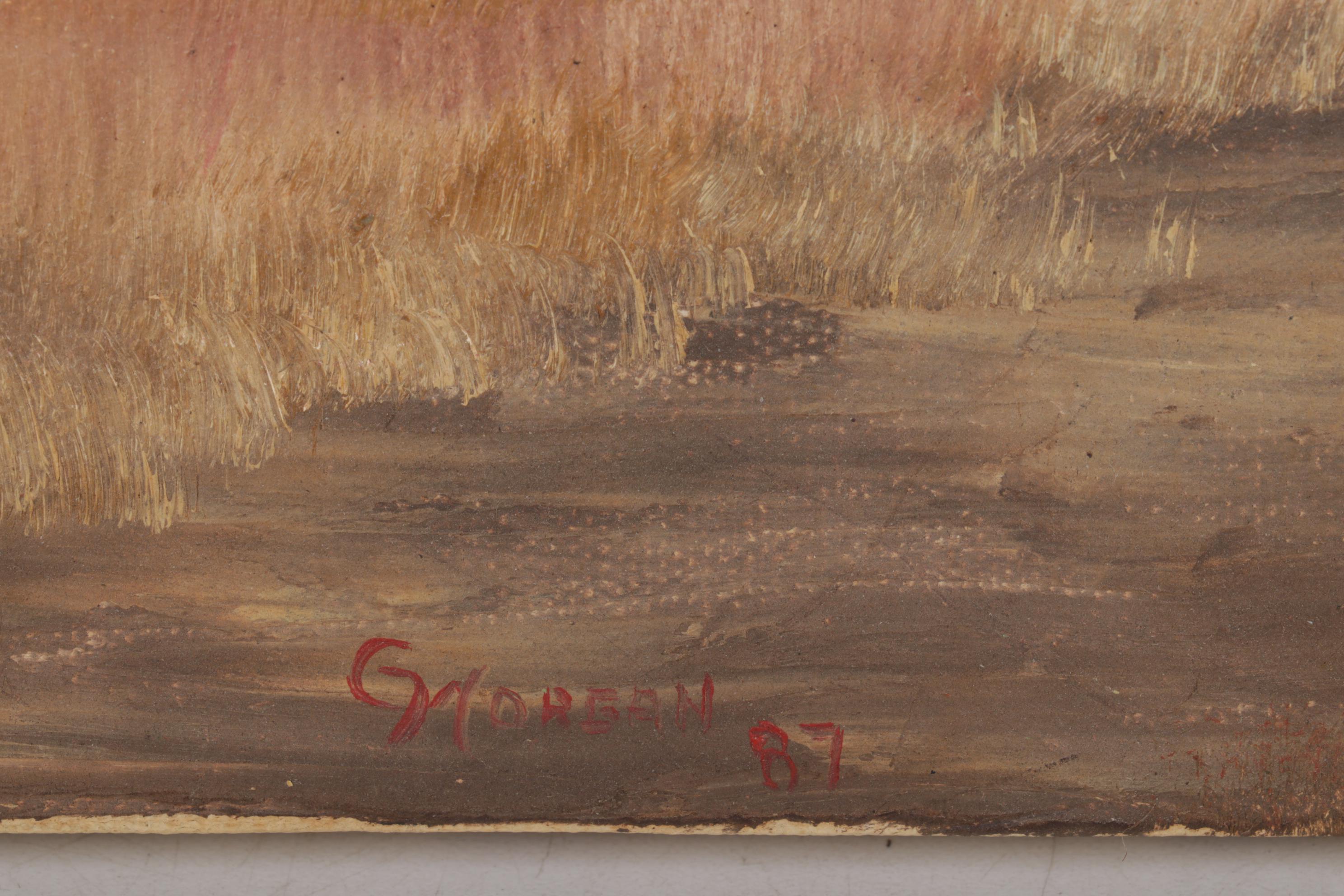 G. Morgan Oil Painting of Rock City Barn Advertisement, 1987