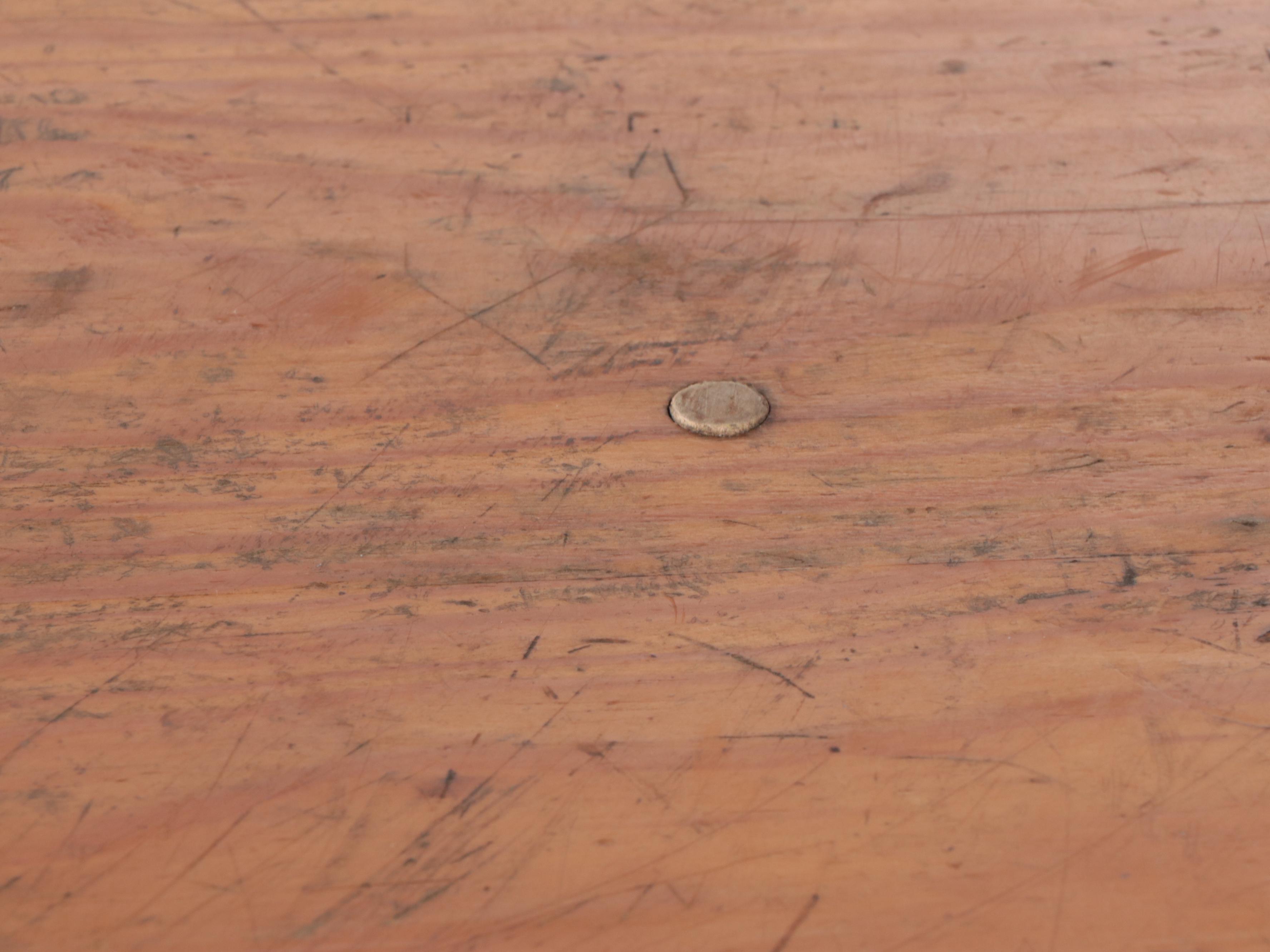 Pine Counter-Height Trestle Table, Late 20th Century