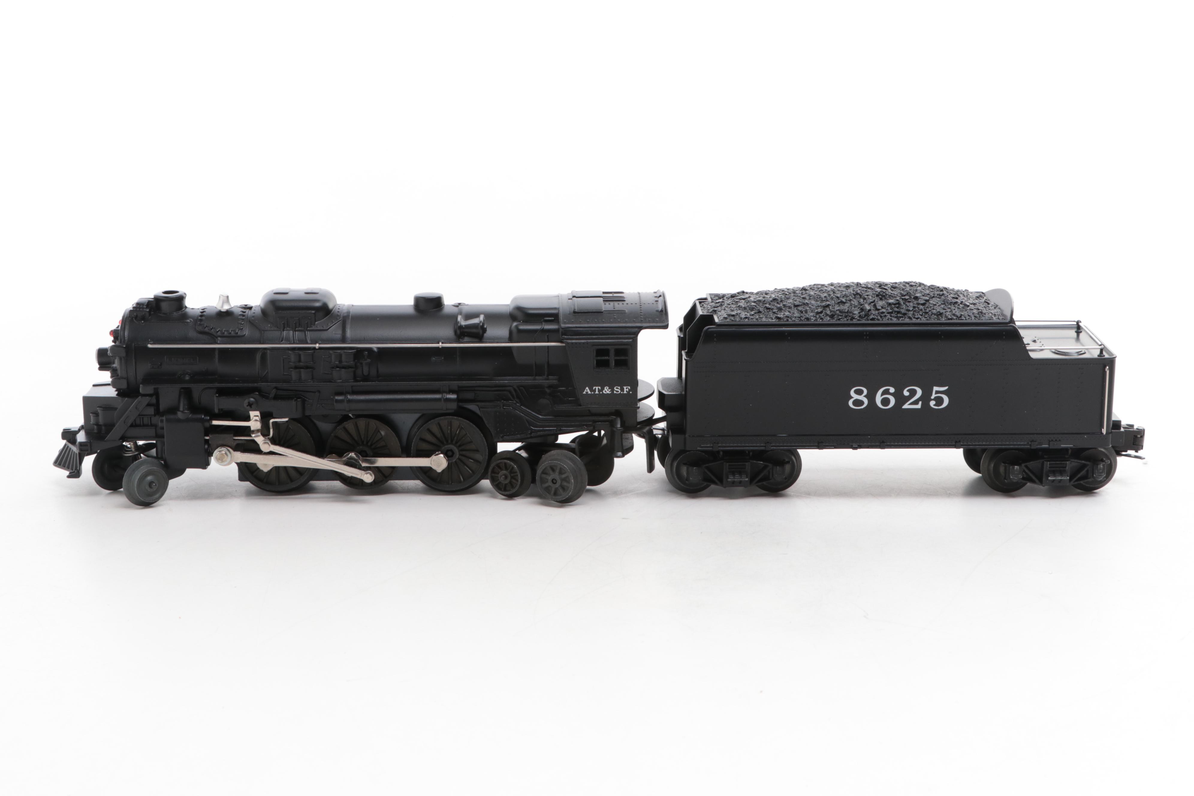 Lionel Trains Santa Fe Locomotive and Tender Car with Atlas Santa Fe Caboose