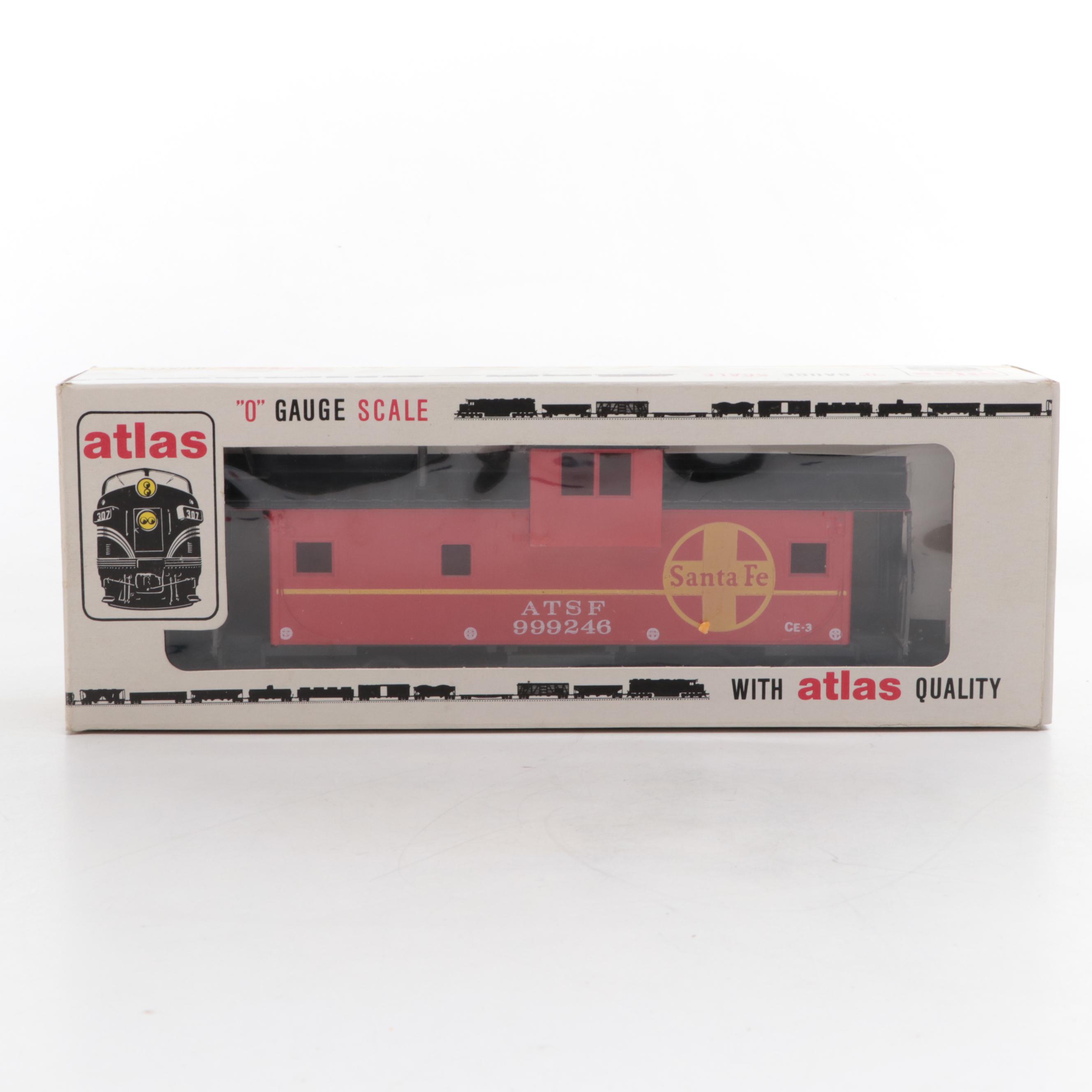 Lionel Trains Santa Fe Locomotive and Tender Car with Atlas Santa Fe Caboose