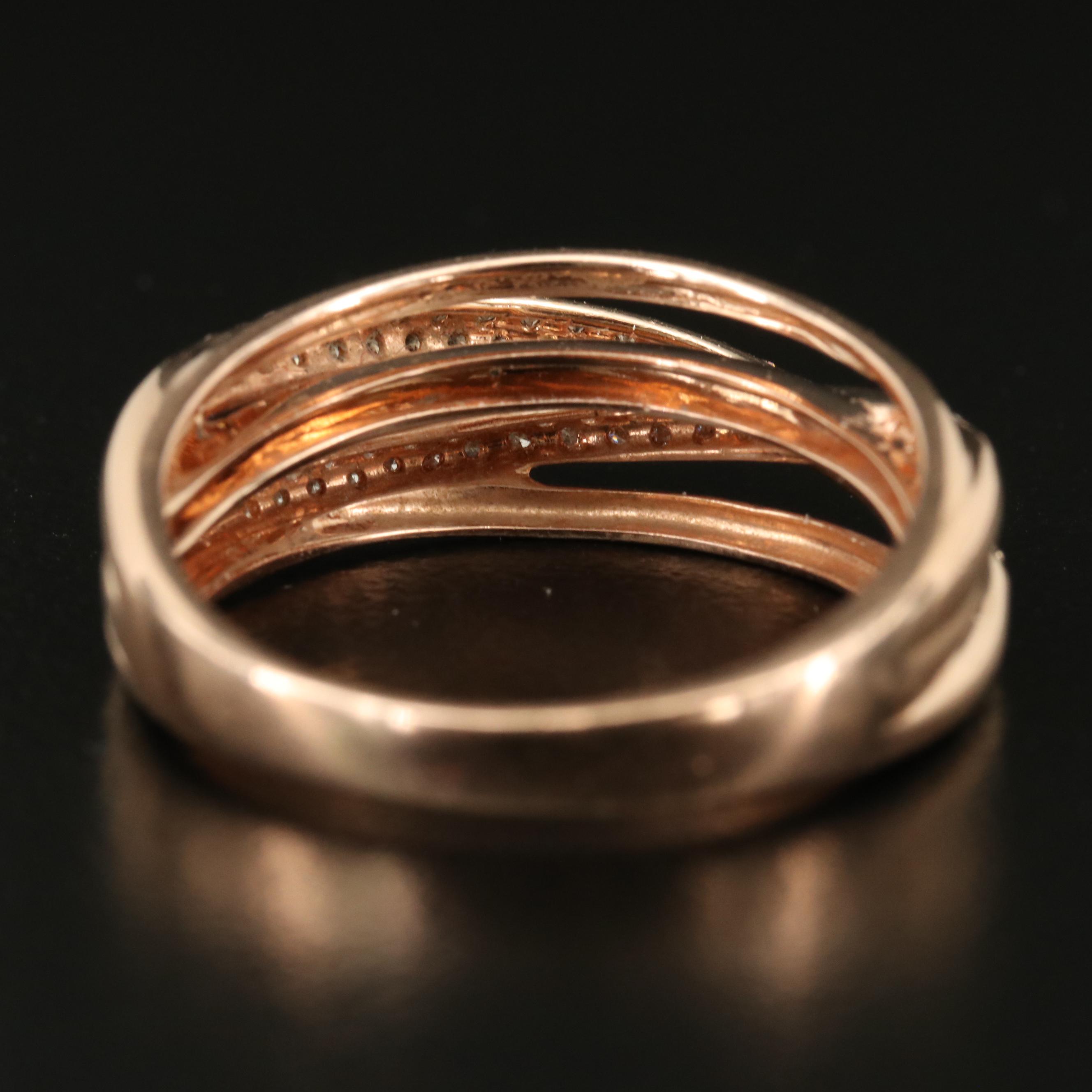 EFFY 14K Rose Gold 0.96 CTW Diamond Crossover Ring