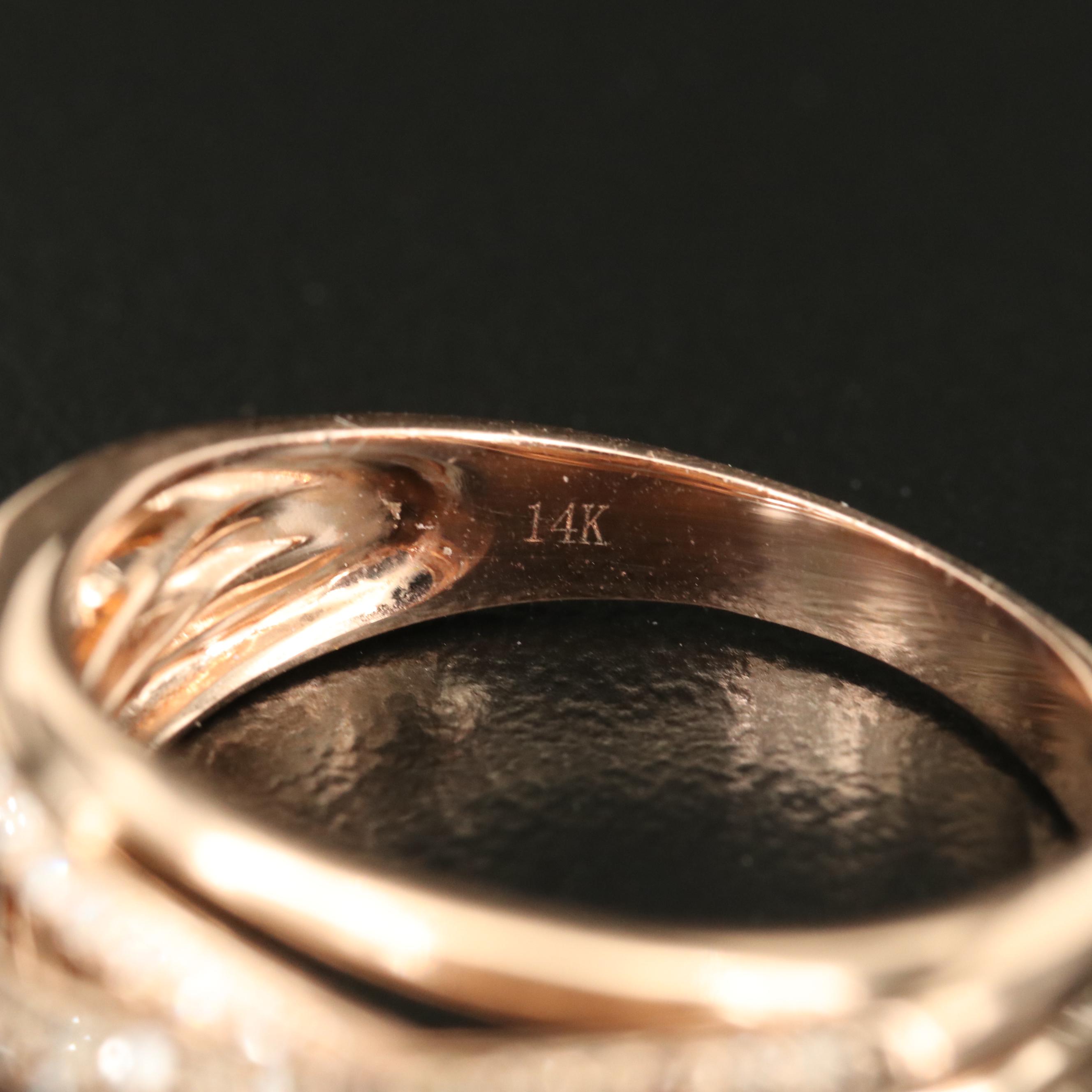 EFFY 14K Rose Gold 0.96 CTW Diamond Crossover Ring