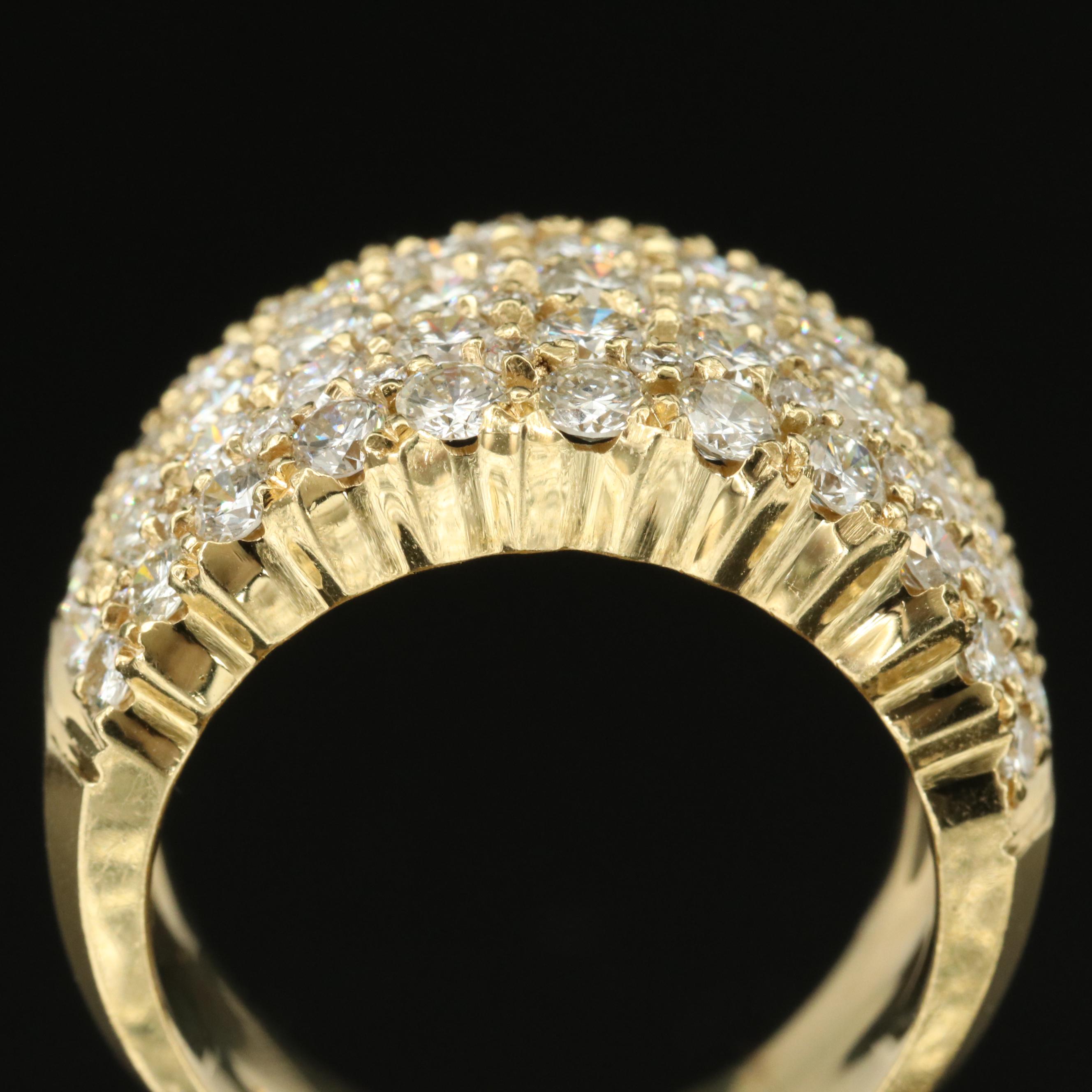 18K 3.08 CTW Diamond Dome Ring