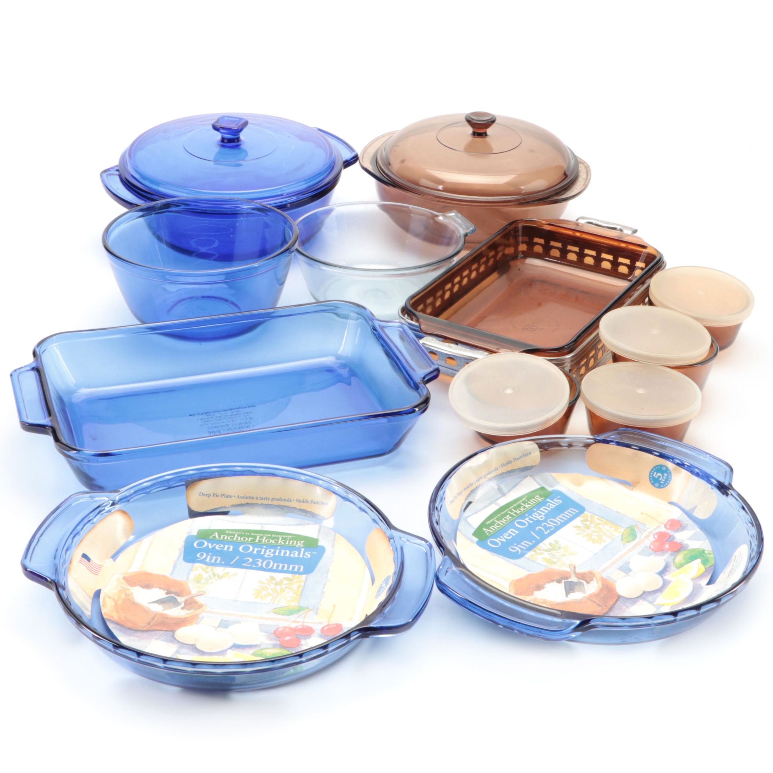 Pyrex and Anchor Hocking Glass Bakeware, Late 20th Century