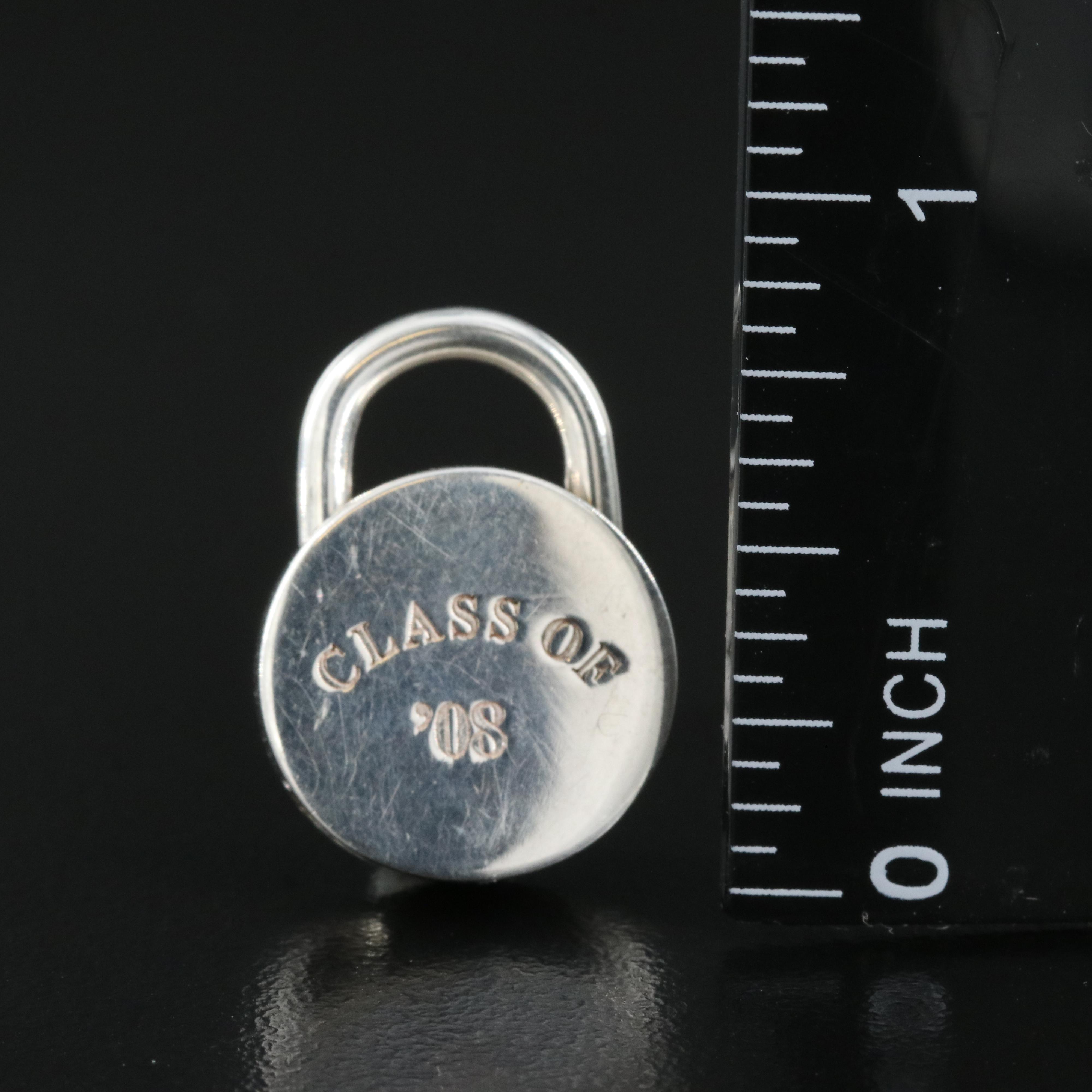 Tiffany & Co. Sterling "Class of '08" Lock Pendant