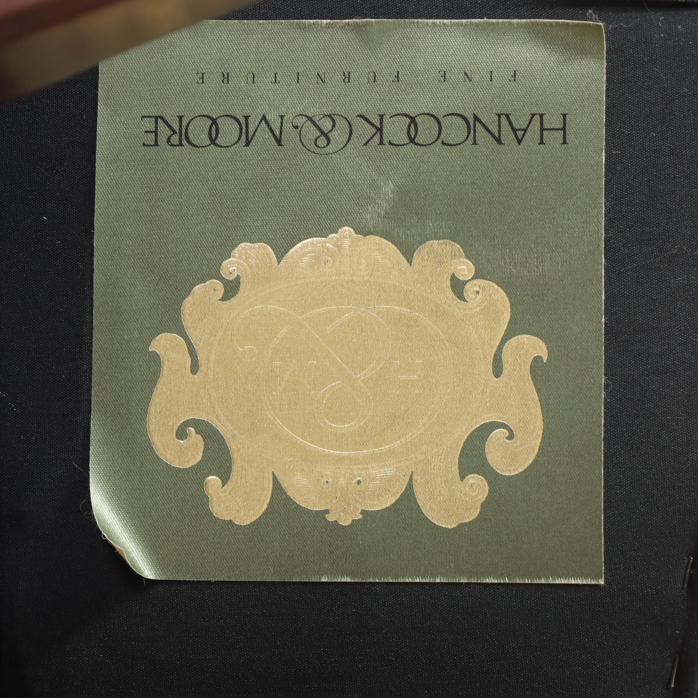 Hancock & Moore Mahogany & Buttoned-Down Leather Swivel-Tilt Wingback Desk Chair