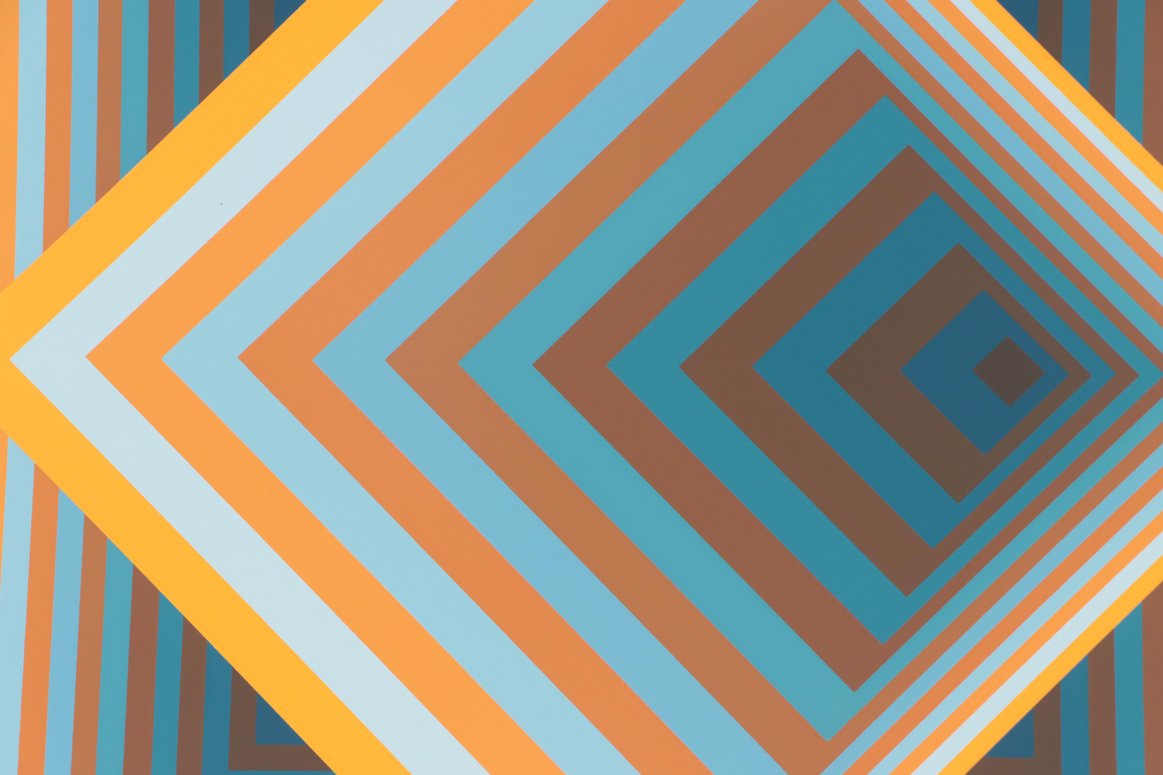 Jurgen Peters Op Art Serigraph "Pyramidal Contrast," 1981