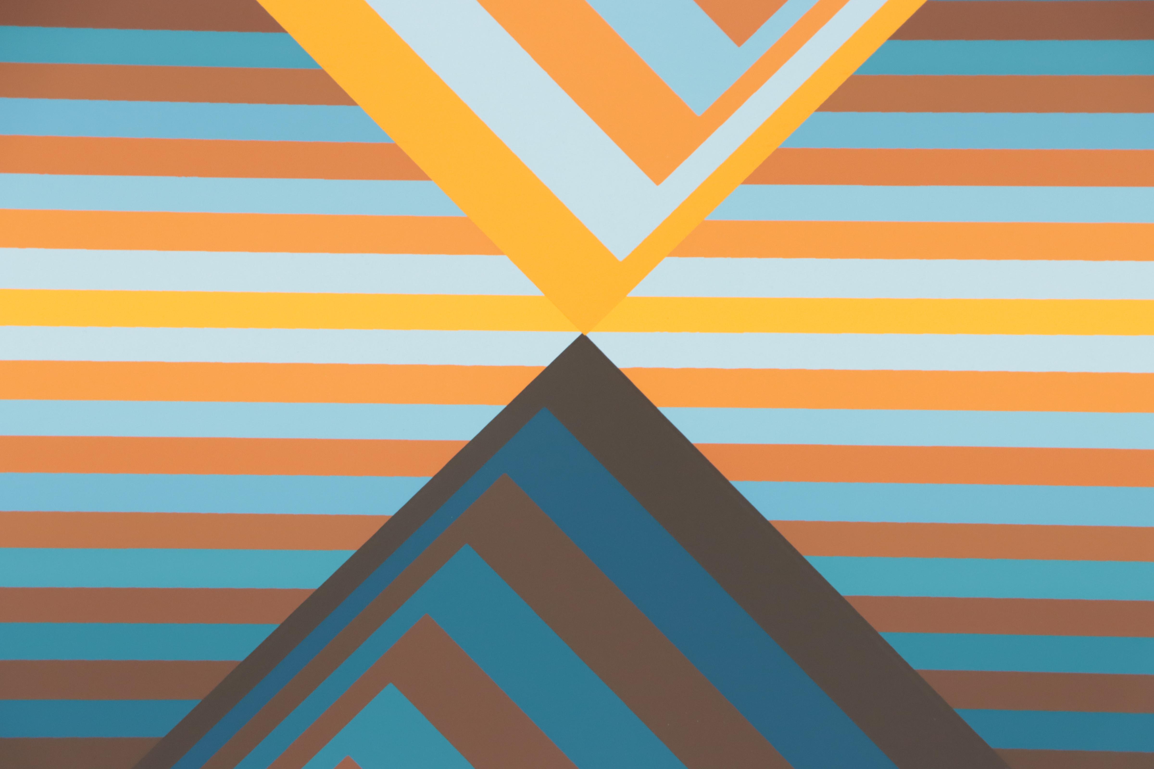 Jurgen Peters Op Art Serigraph "Pyramidal Contrast," 1981