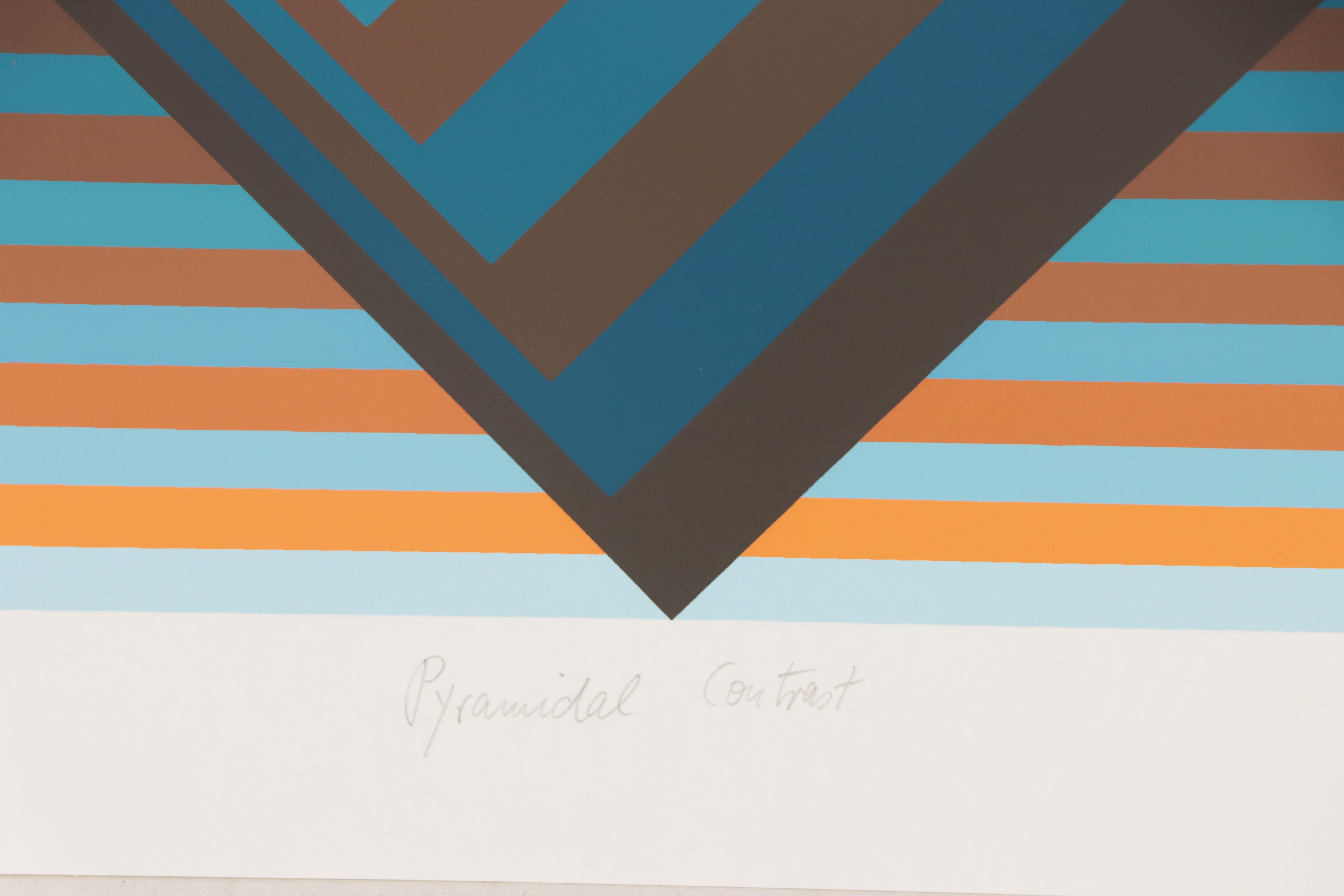 Jurgen Peters Op Art Serigraph "Pyramidal Contrast," 1981