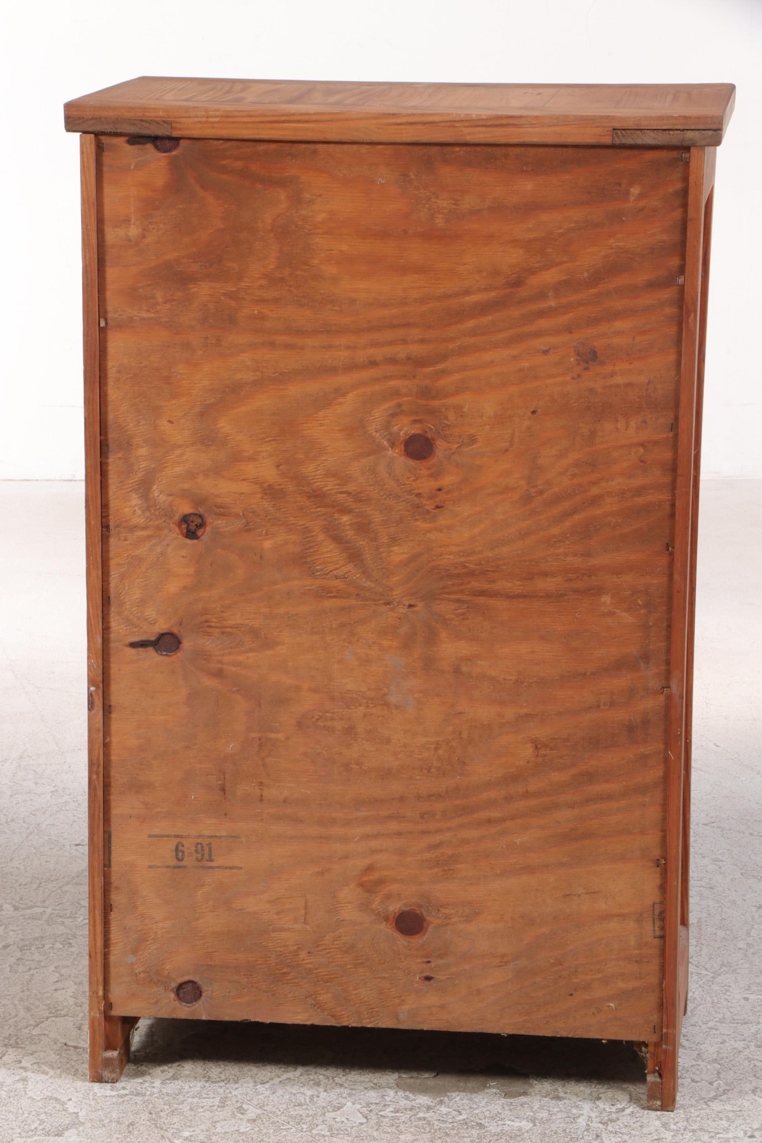 Rustic Pine Two-Drawer Cabinet, Late 20th Century