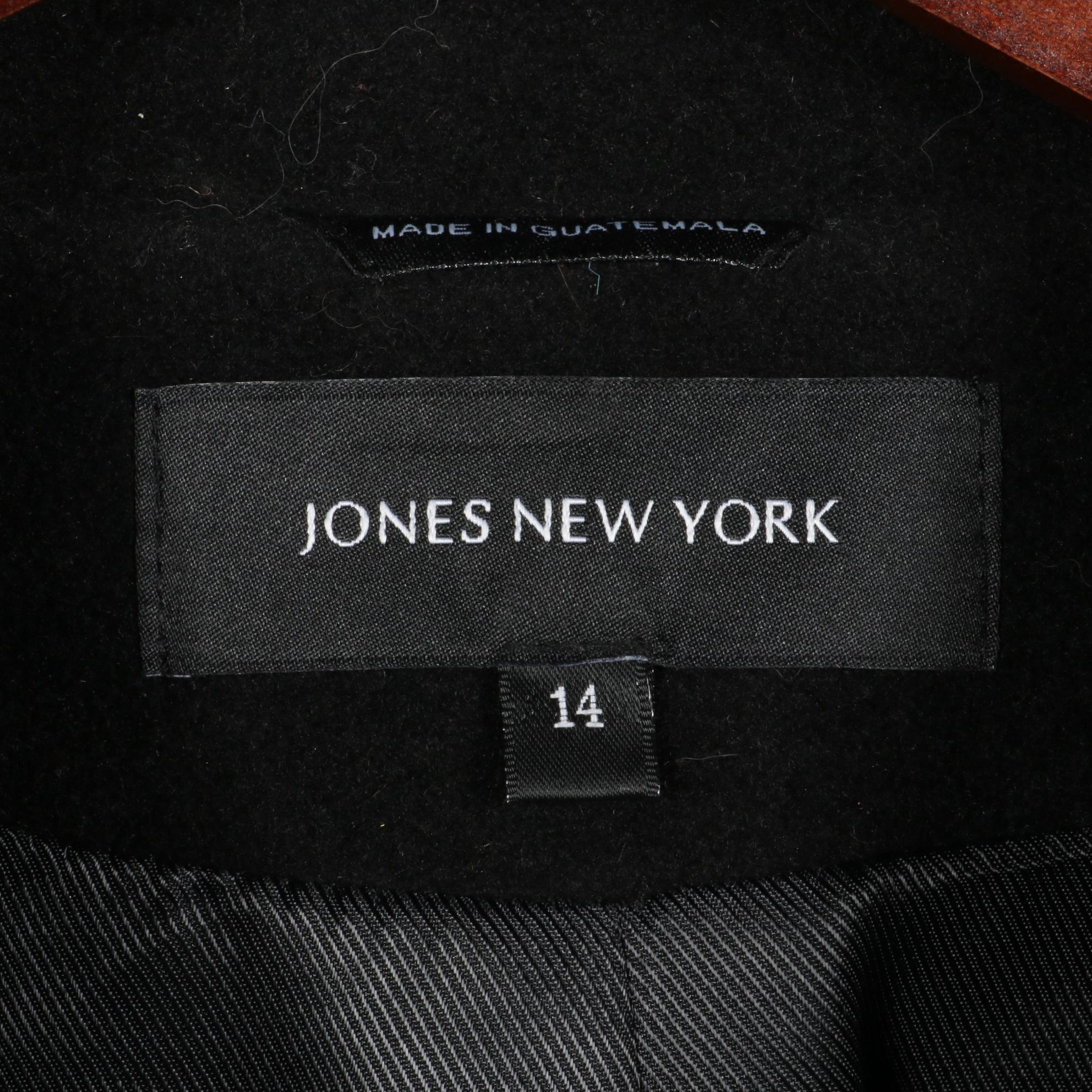 Jones New York Coat in Black Wool Blend