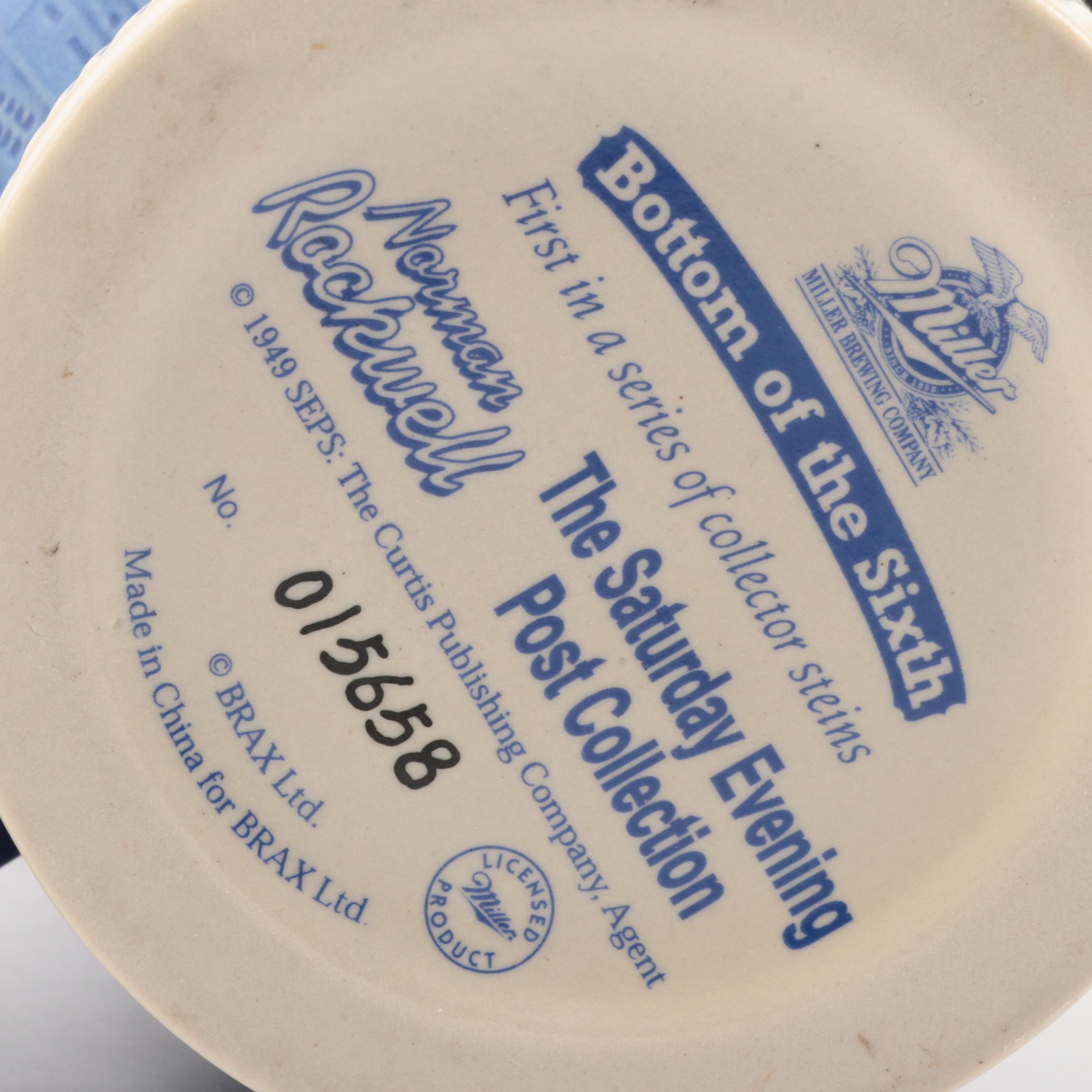 Miller Brewing Co. Norman Rockwell Ceramic Beer Steins