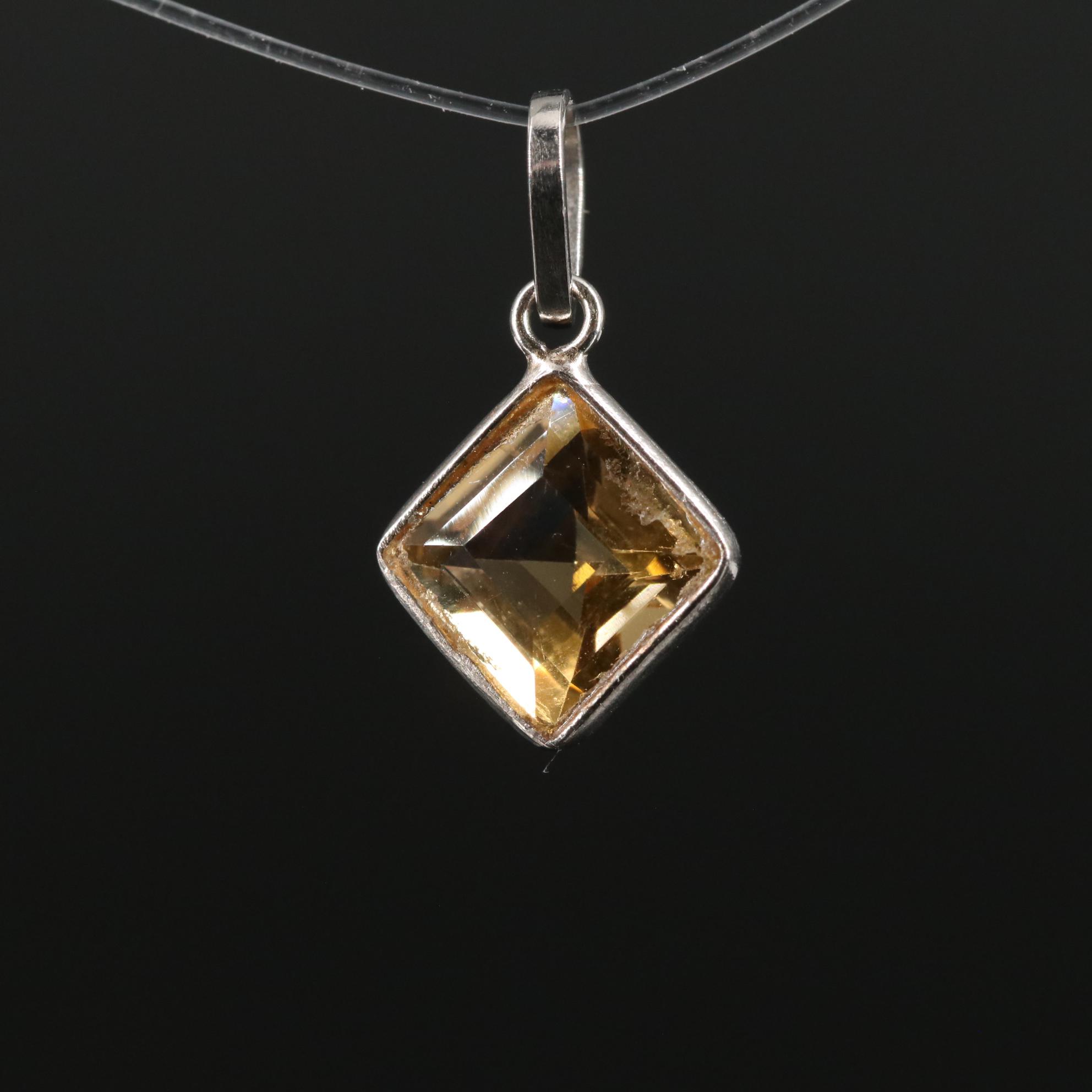 14K Citrine Pendant