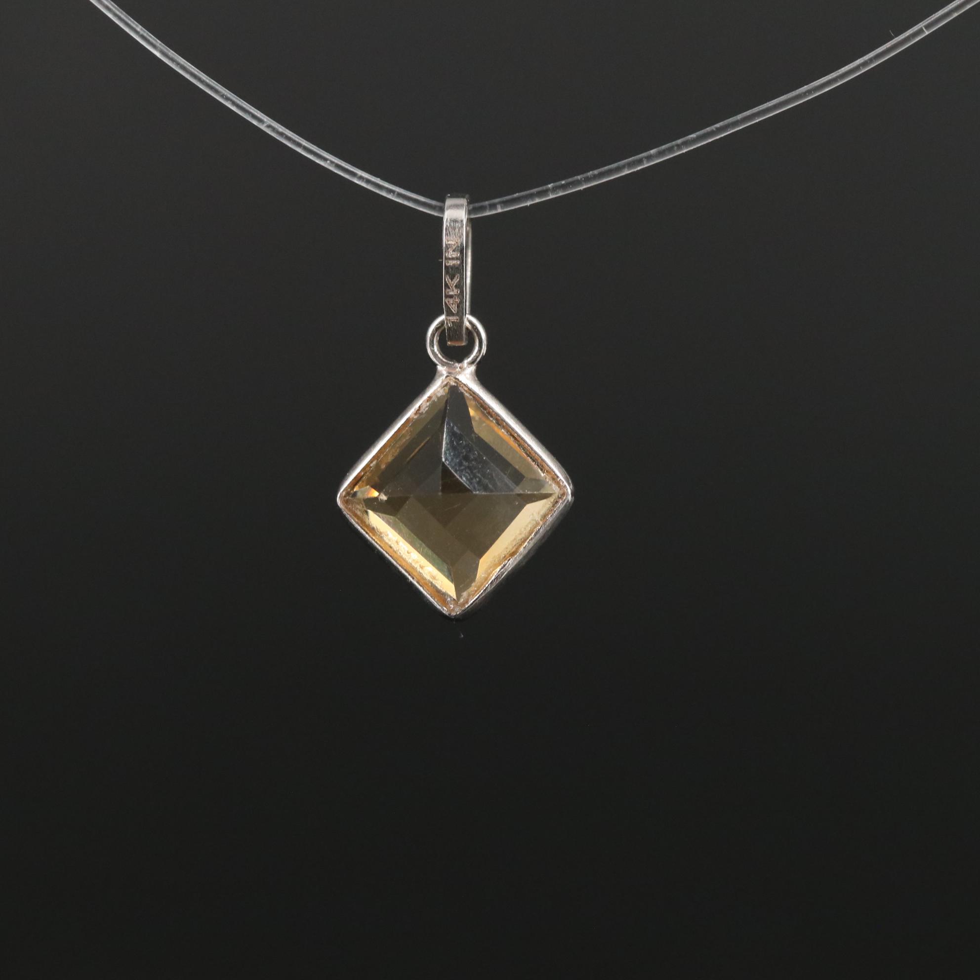14K Citrine Pendant