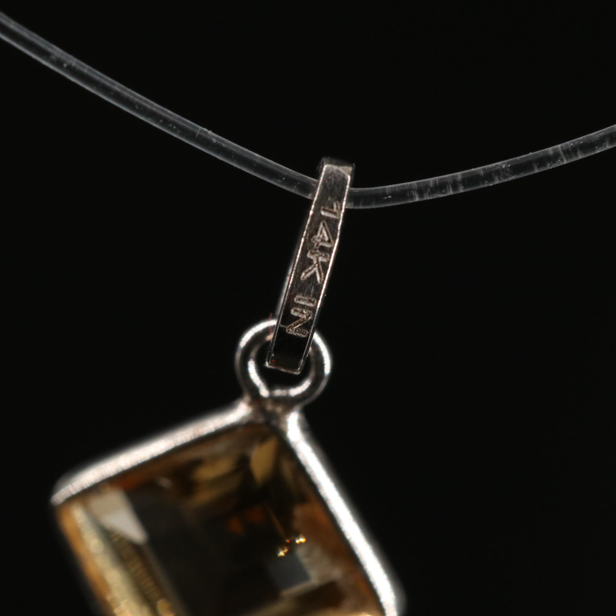 14K Citrine Pendant