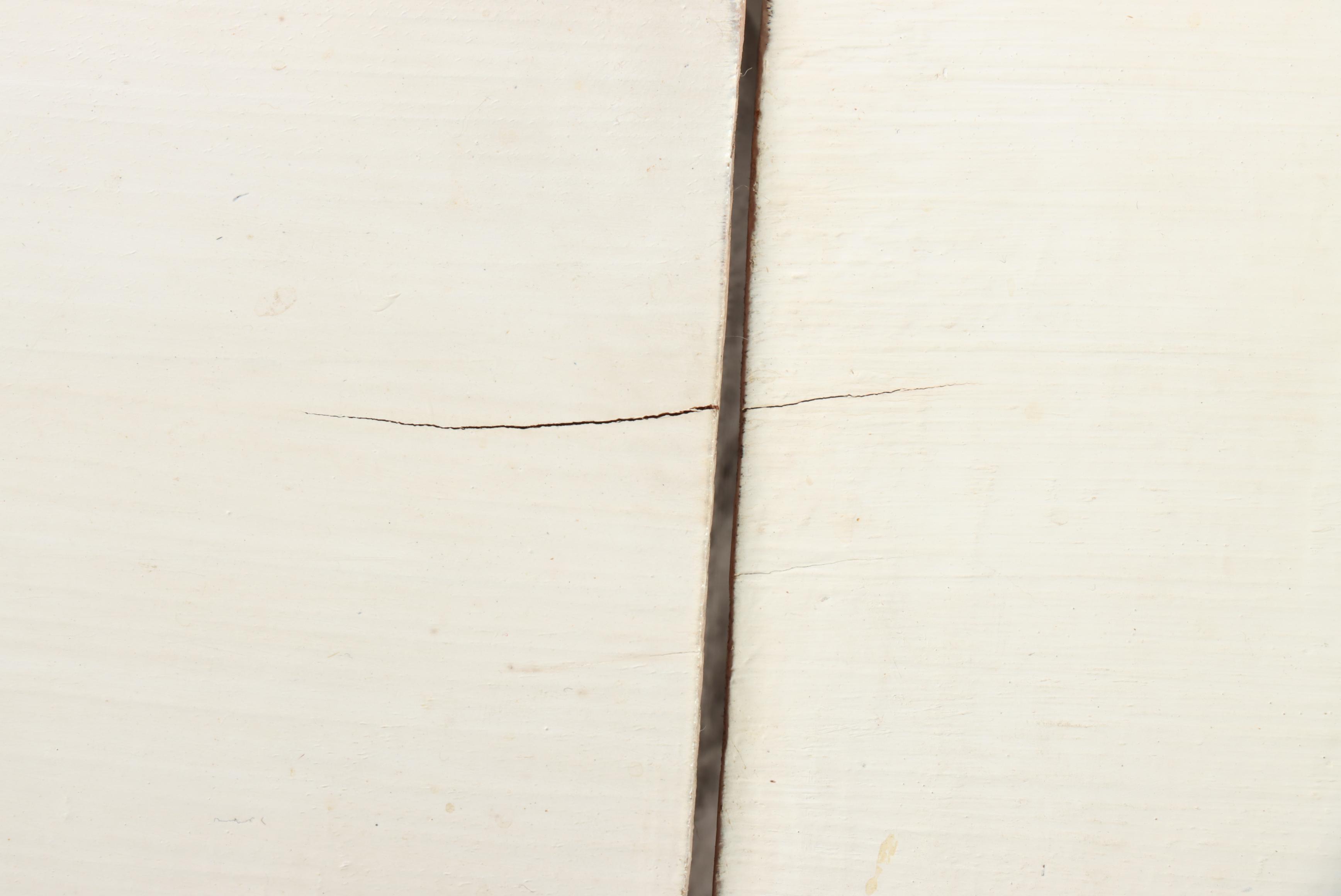 American Primitive Style White-Painted Two-Drawer Coffee Table