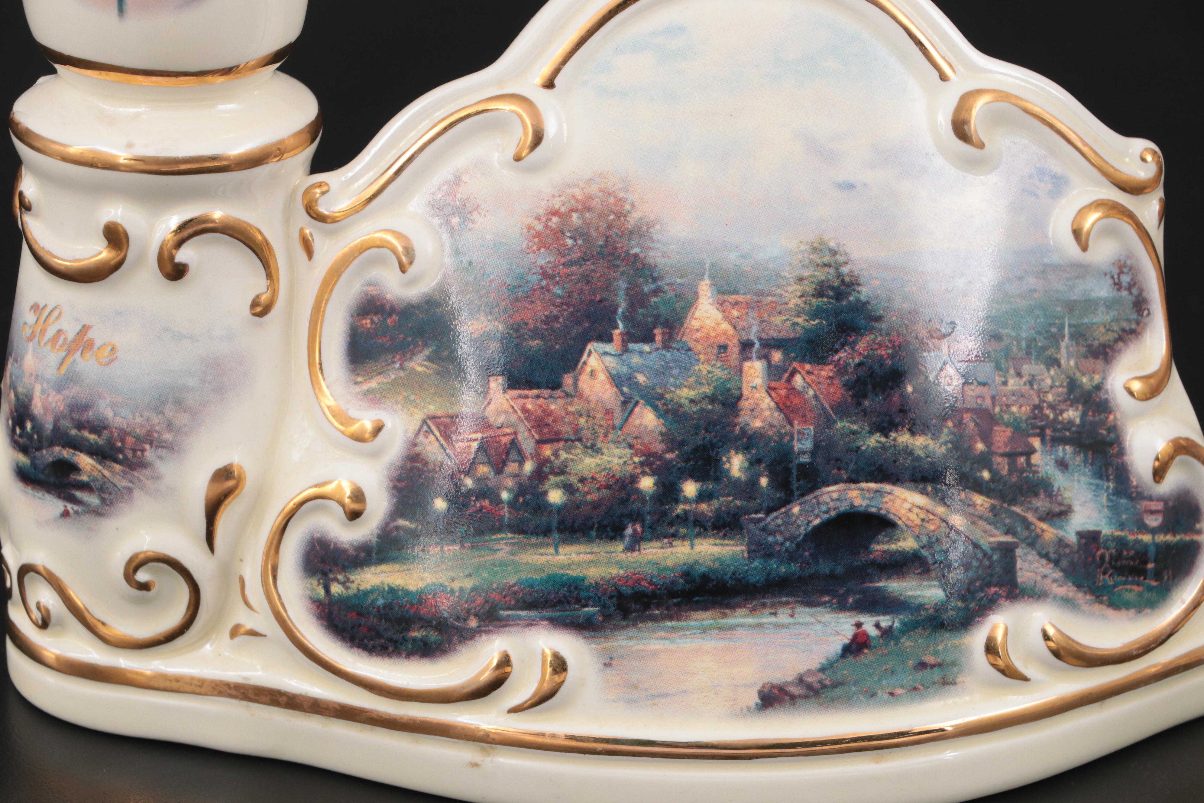 Bradford Exchange Thomas Kinkade Lighting the Way Home Collection Candle Holders