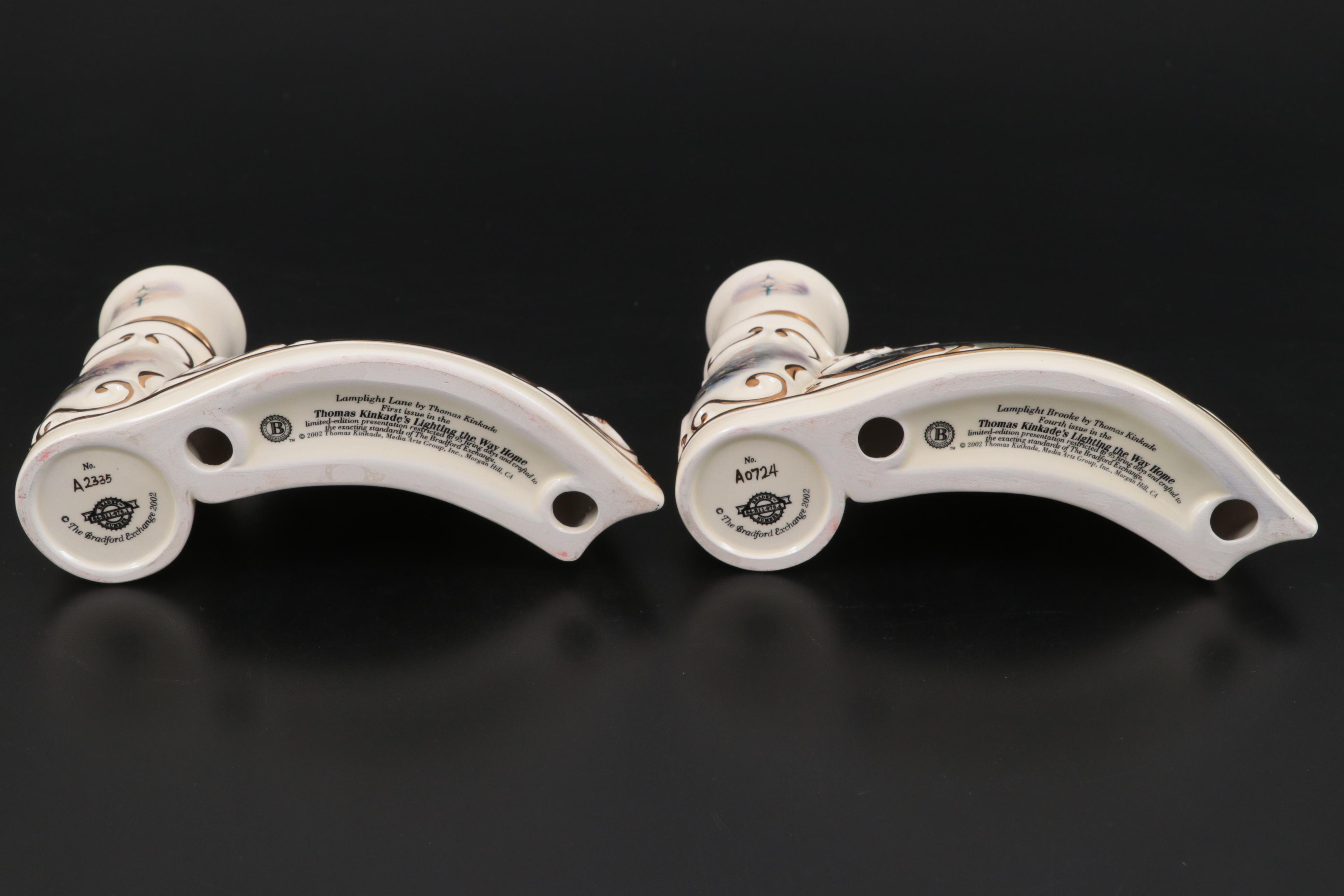 Bradford Exchange Thomas Kinkade Lighting the Way Home Collection Candle Holders