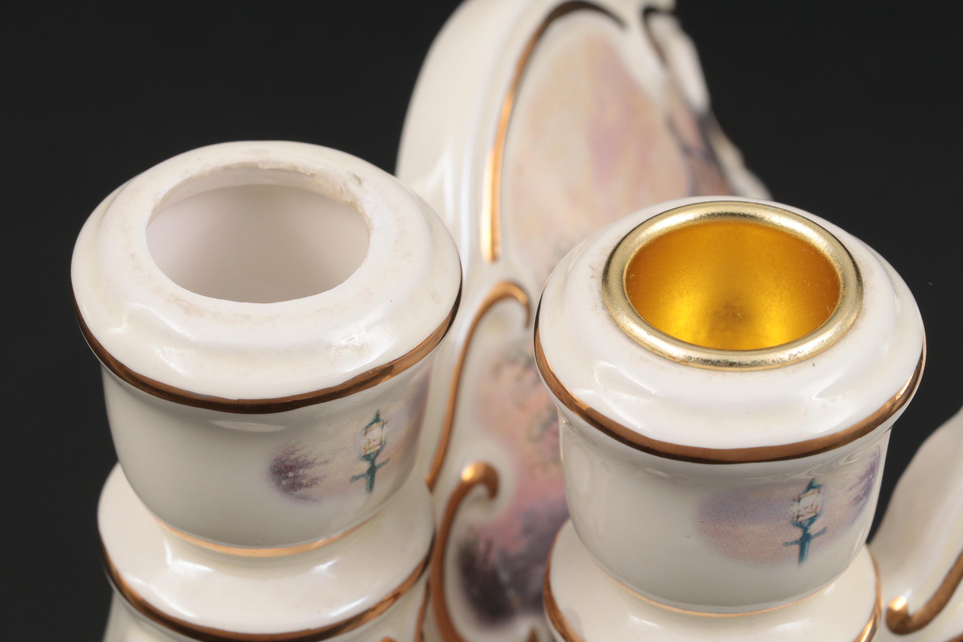 Bradford Exchange Thomas Kinkade Lighting the Way Home Collection Candle Holders