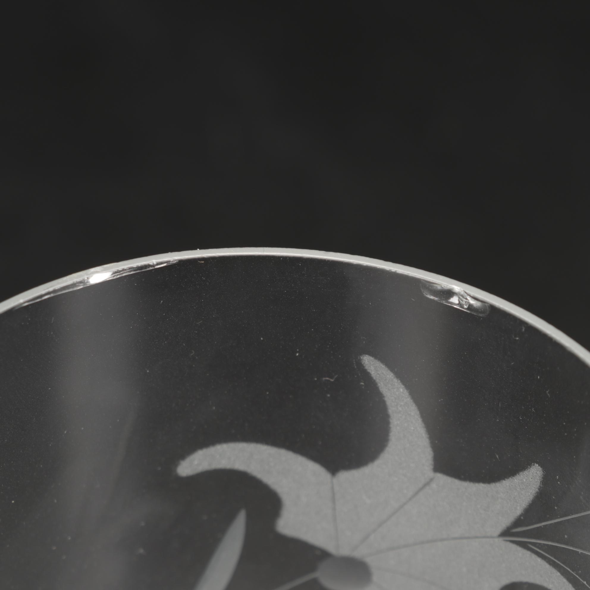 Etched Glass Lemonade Set, Mid to Late 20th Century