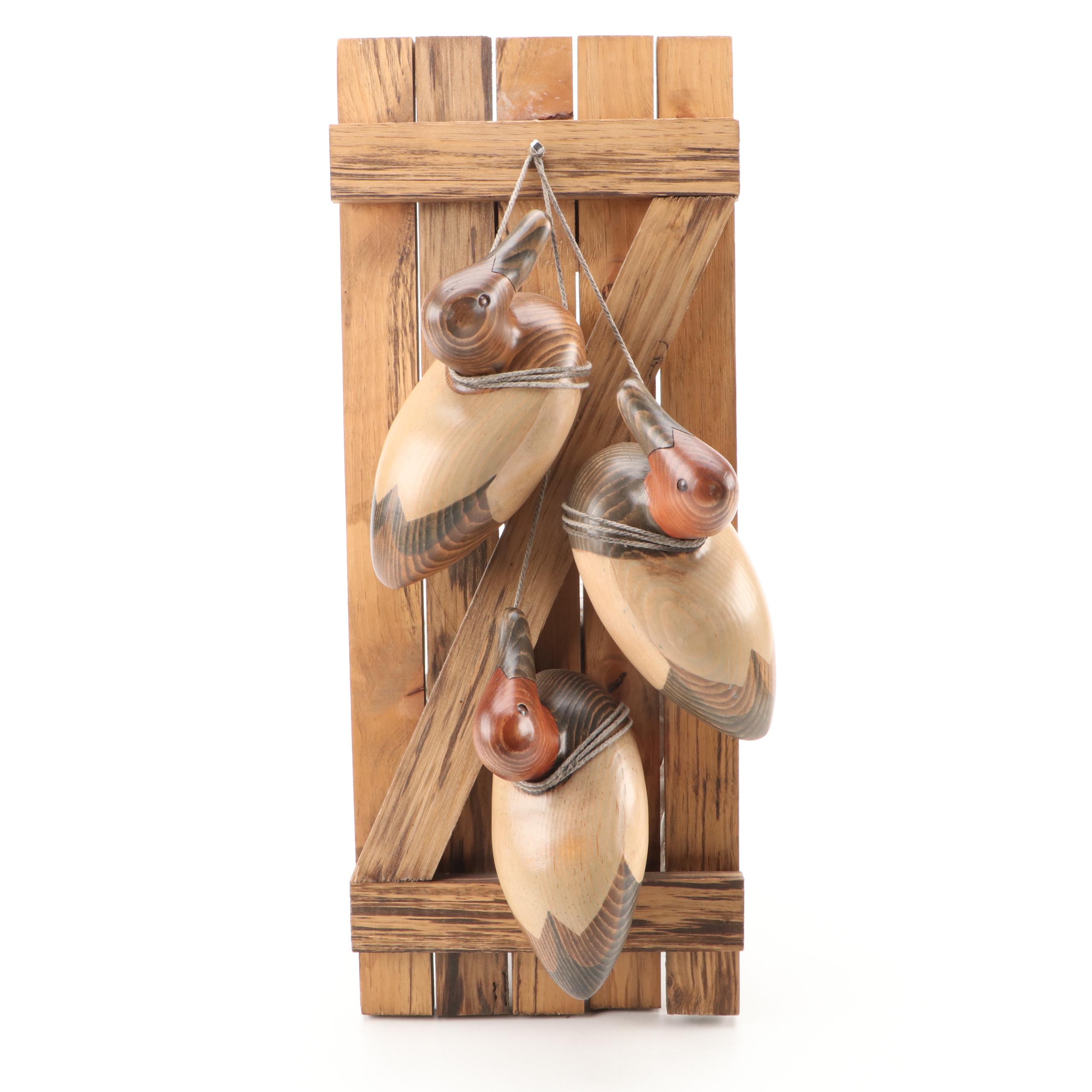 Riverbend Carvers Polychrome Hand Carved Mallard Duck and Decoy Wall Plaque