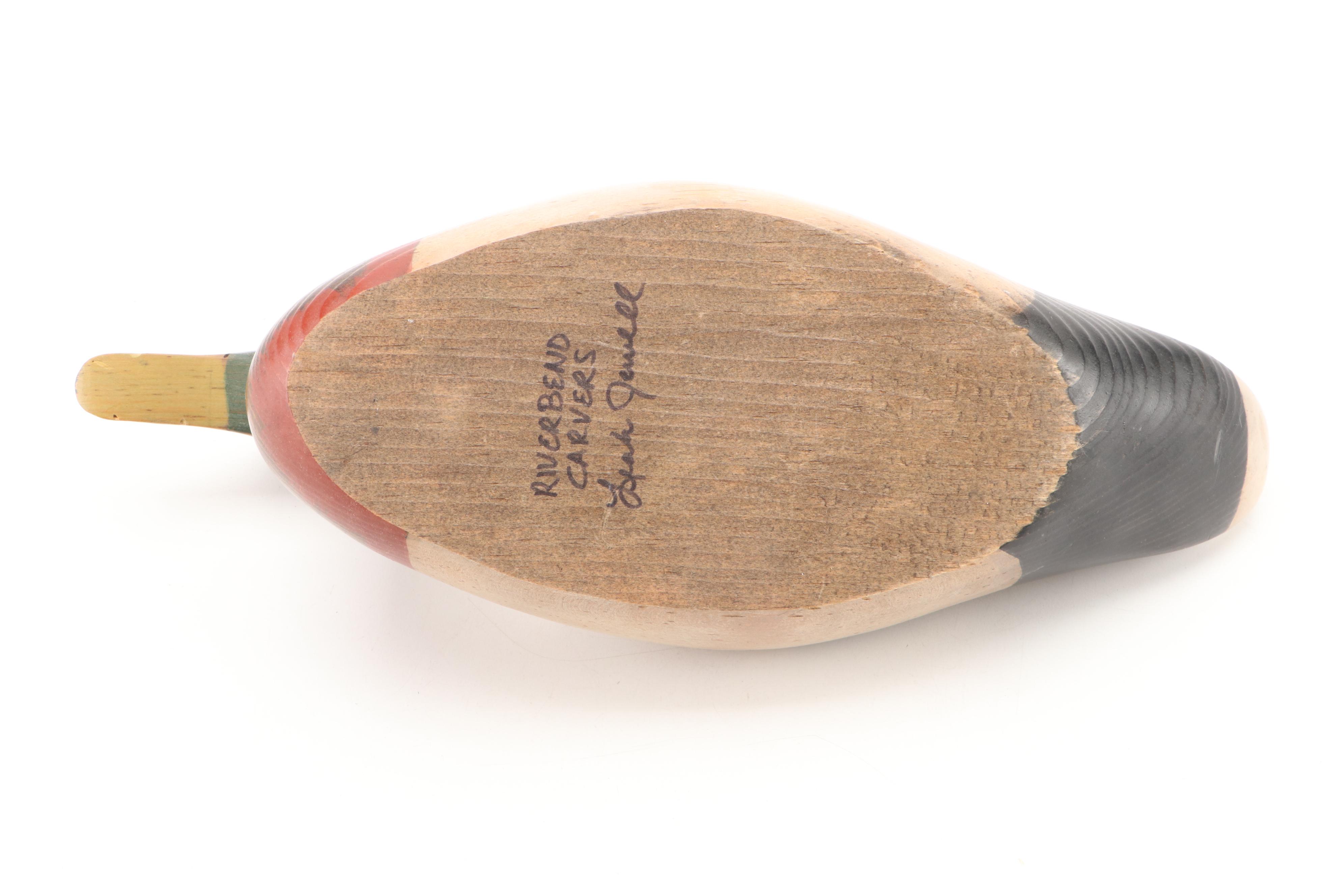 Riverbend Carvers Polychrome Hand Carved Mallard Duck and Decoy Wall Plaque