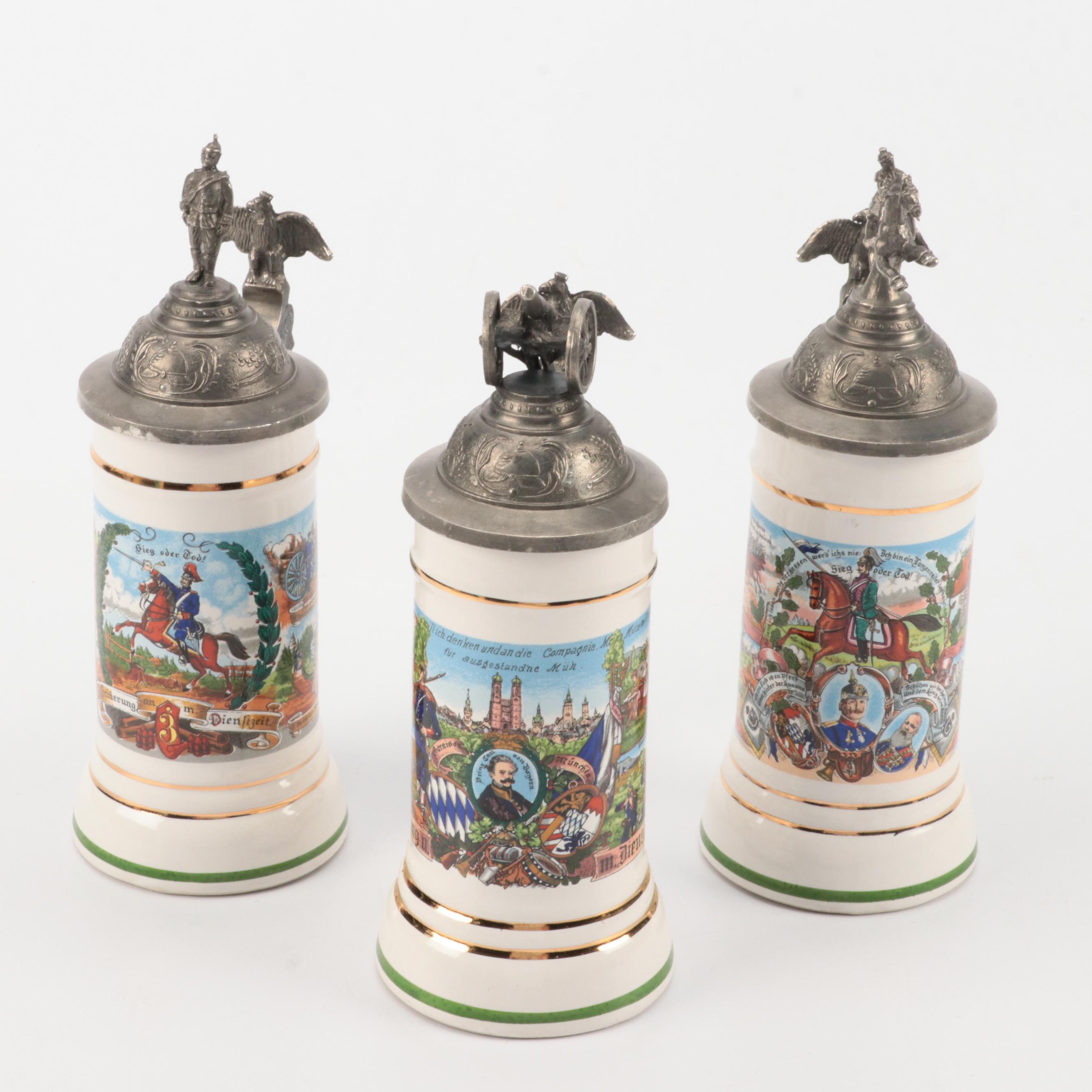 Miniature Regimental German Beer Steins