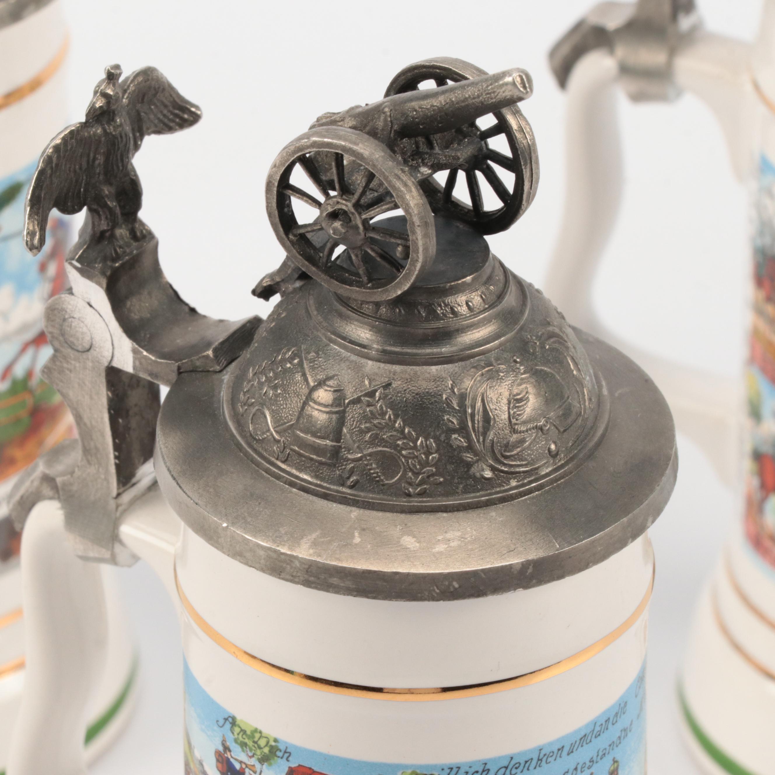 Miniature Regimental German Beer Steins