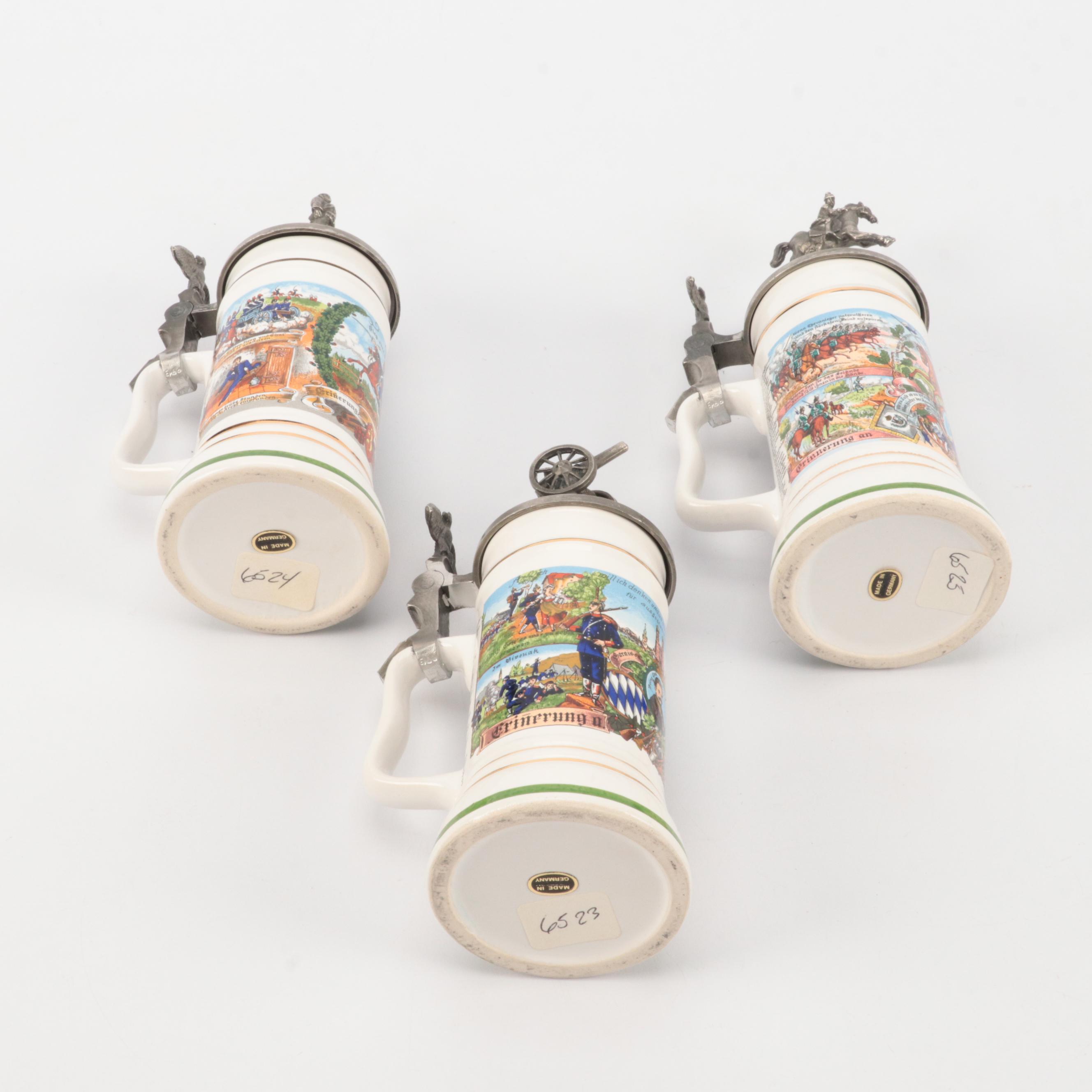Miniature Regimental German Beer Steins