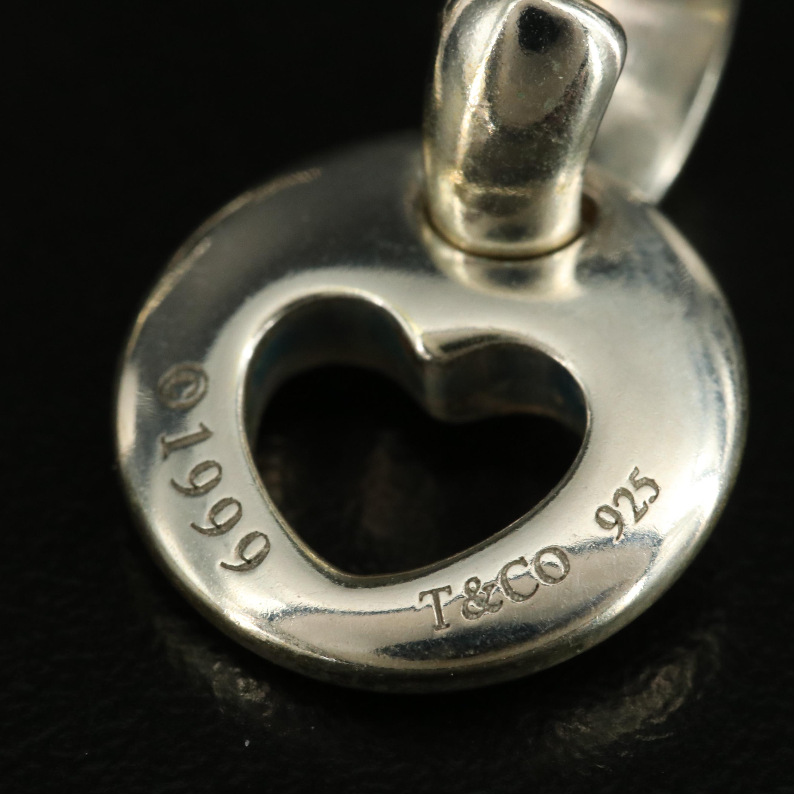 Tiffany & Co. "Stencil" Sterling Heart Cut Out Earrings