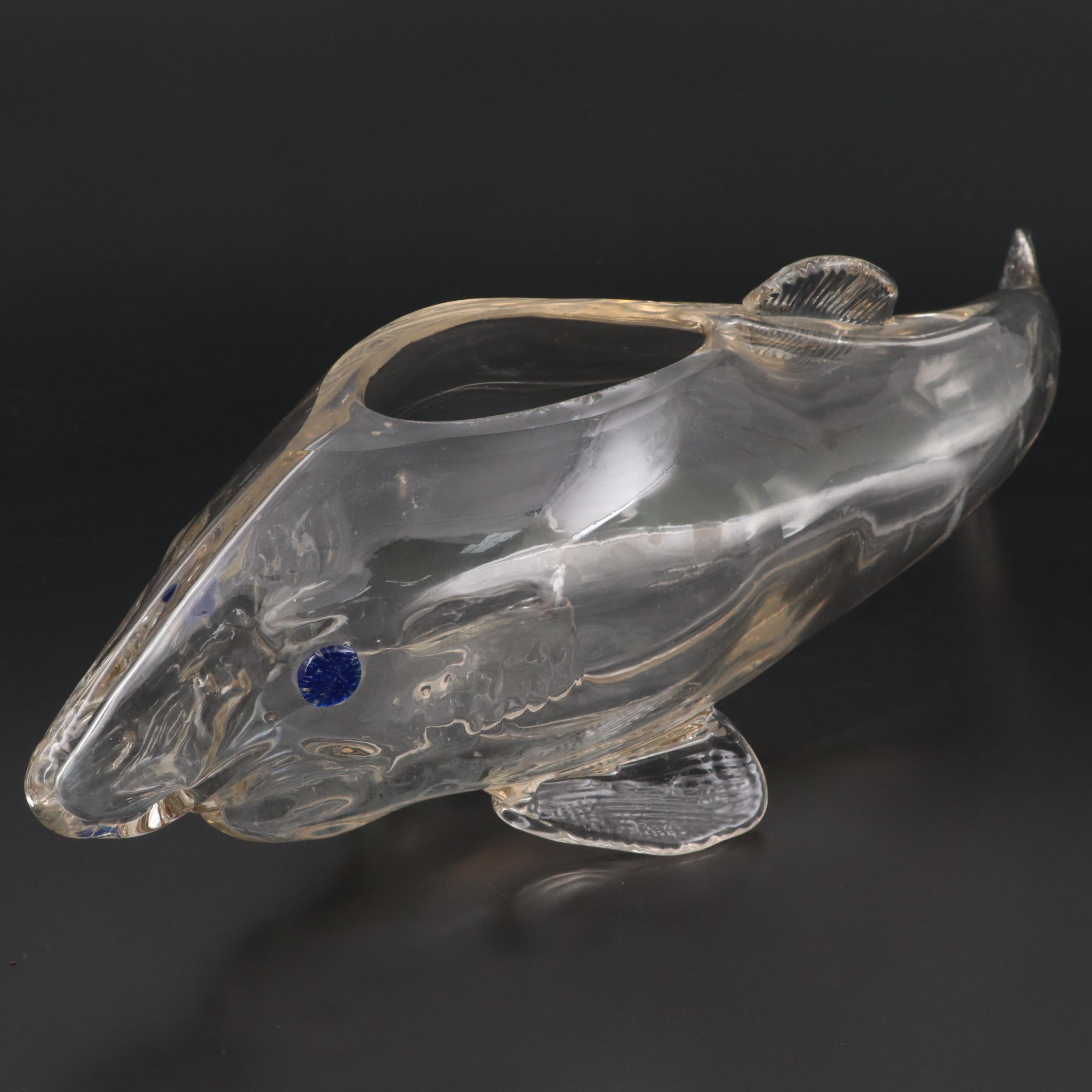 Art Glass Fish Vase