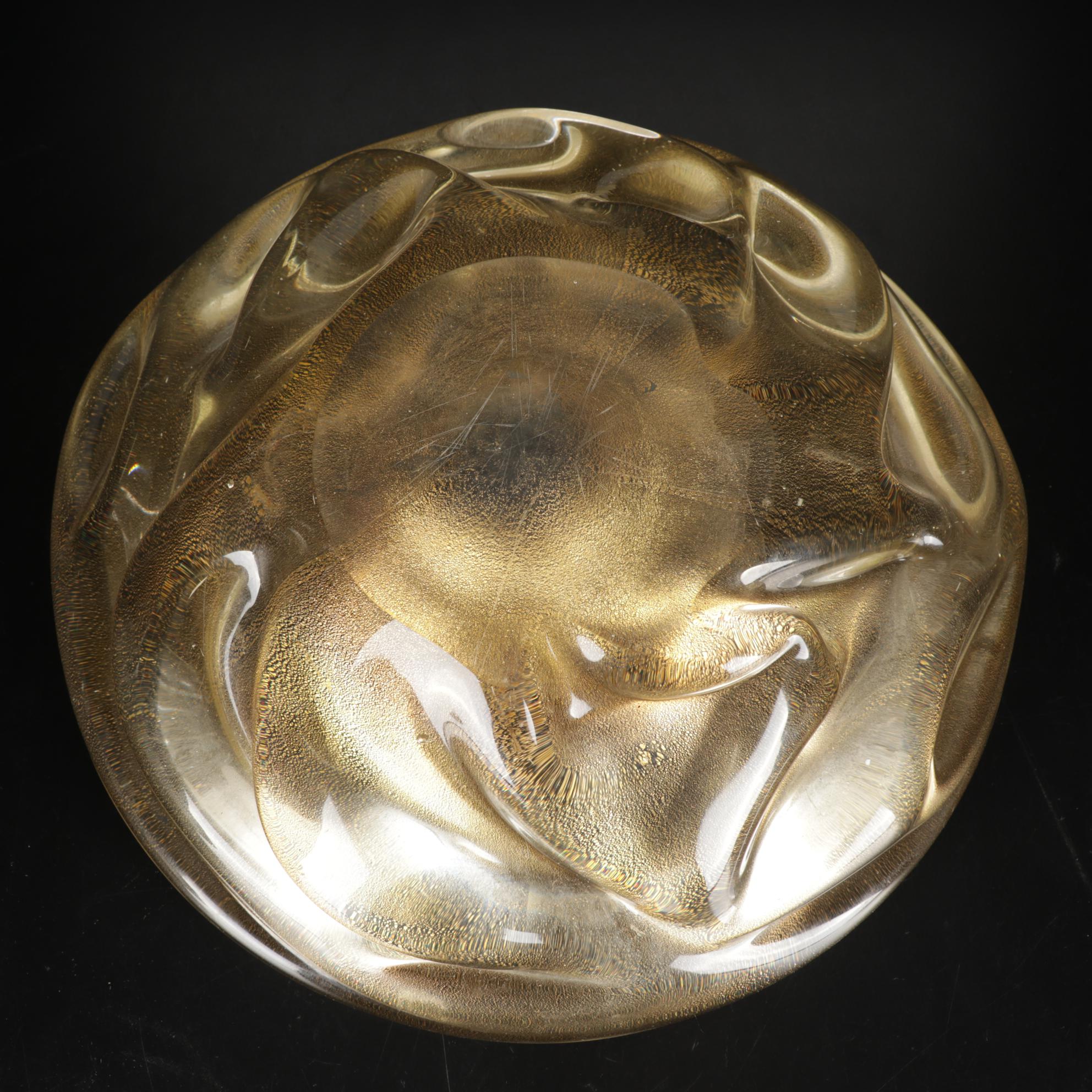 Josef Inwald, Barolac Art Deco Satined Fish-Motif Vase with Other Glass Bowls