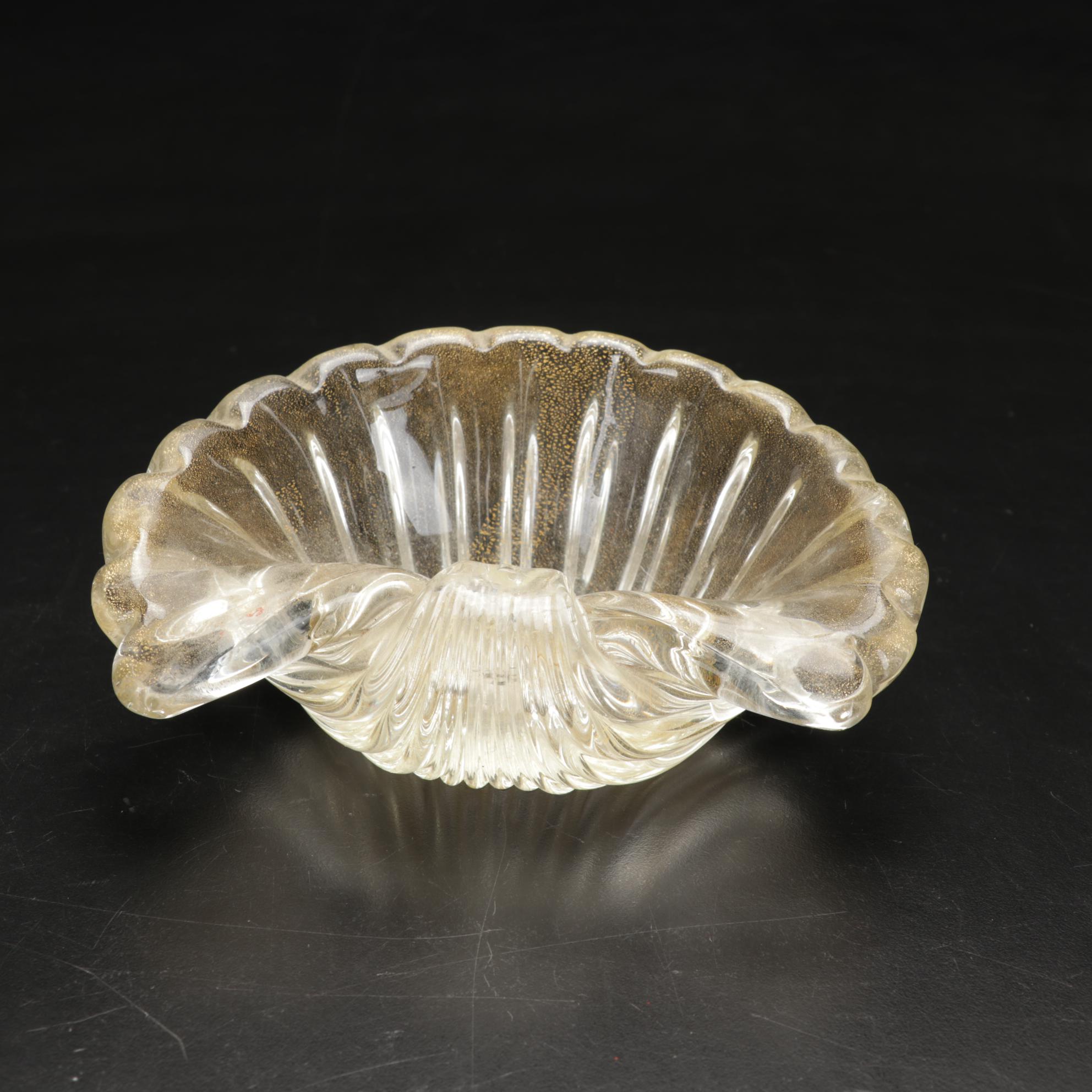 Josef Inwald, Barolac Art Deco Satined Fish-Motif Vase with Other Glass Bowls