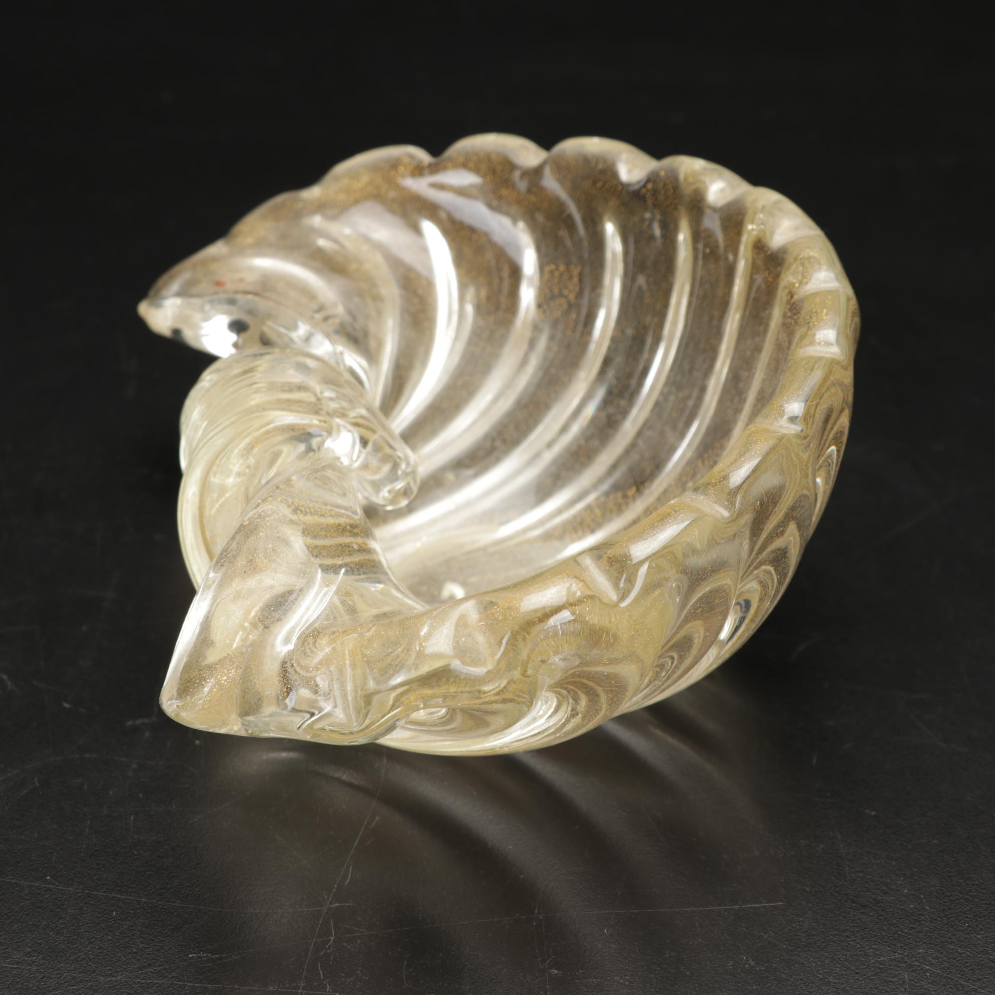 Josef Inwald, Barolac Art Deco Satined Fish-Motif Vase with Other Glass Bowls