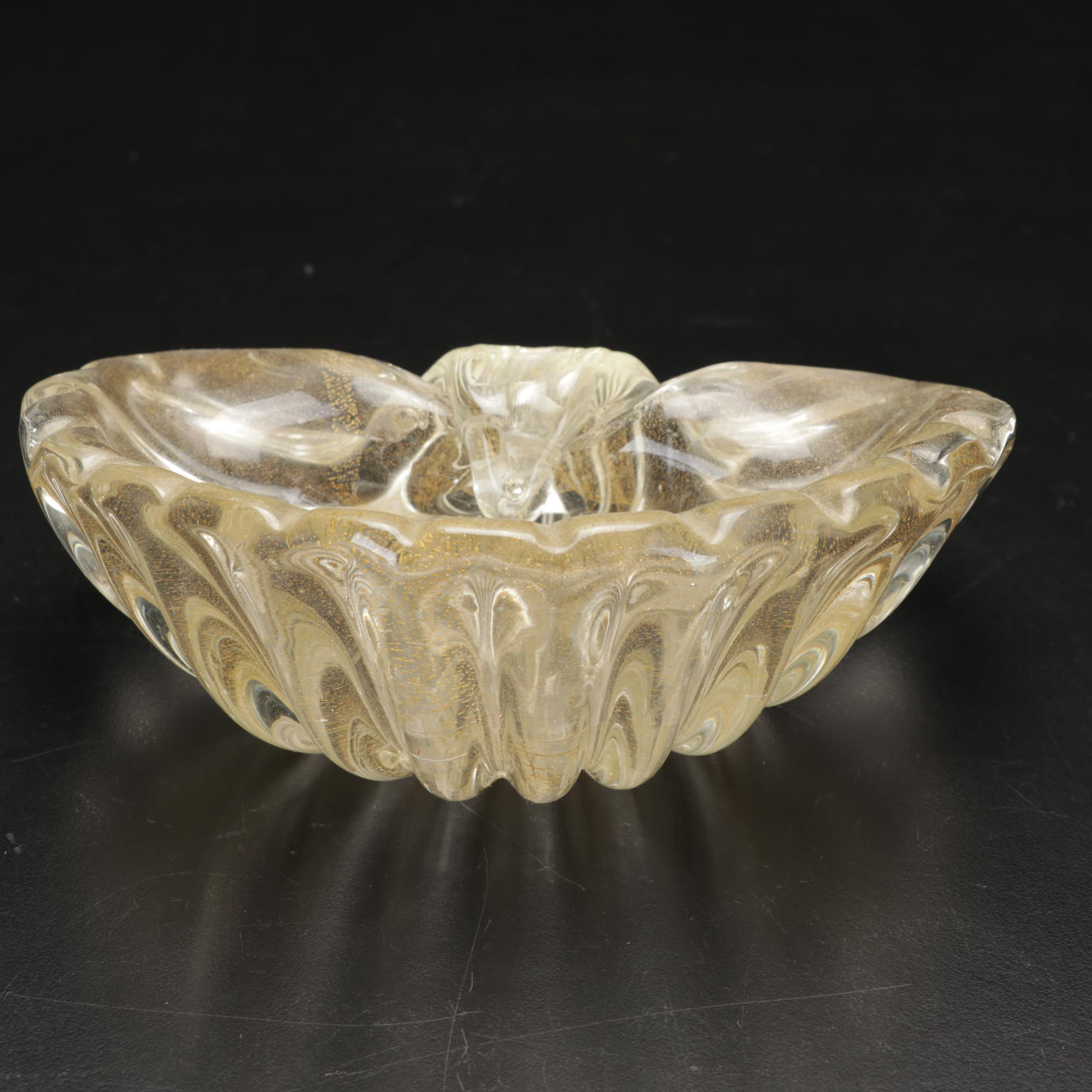 Josef Inwald, Barolac Art Deco Satined Fish-Motif Vase with Other Glass Bowls