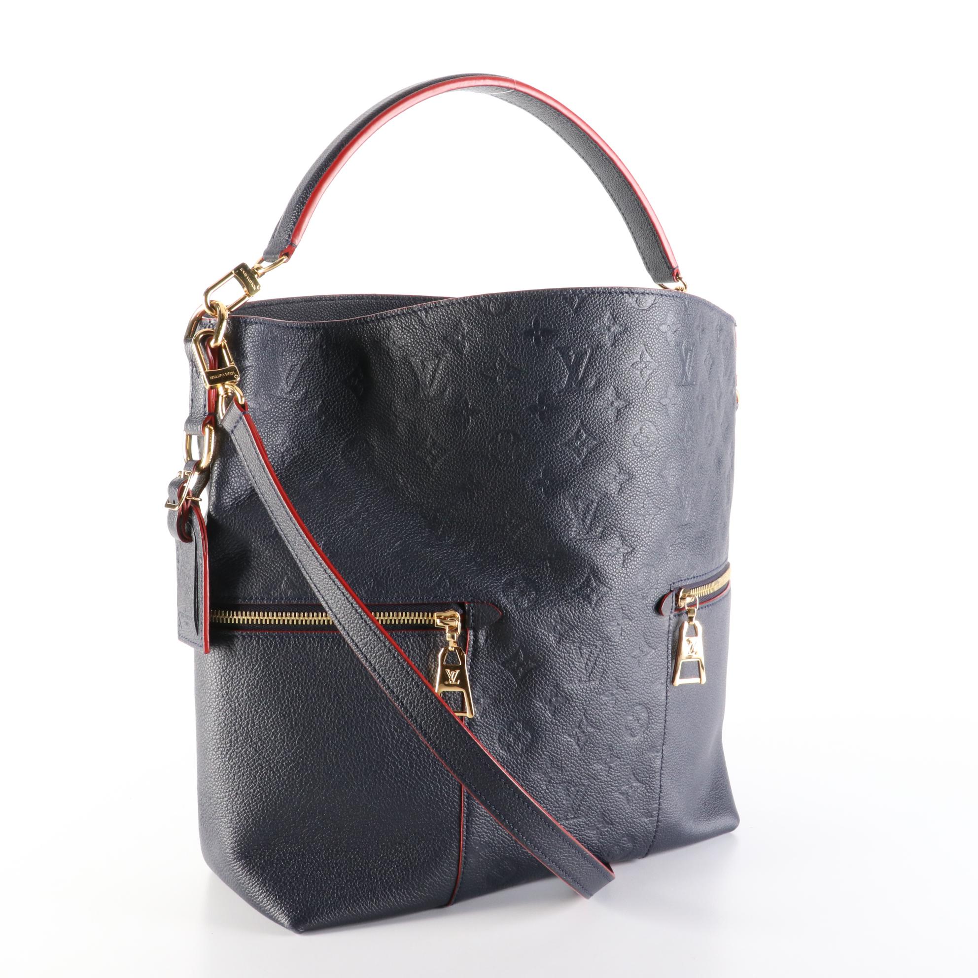 Louis Vuitton Melie Bag in Bleu Infini Empreinte Leather