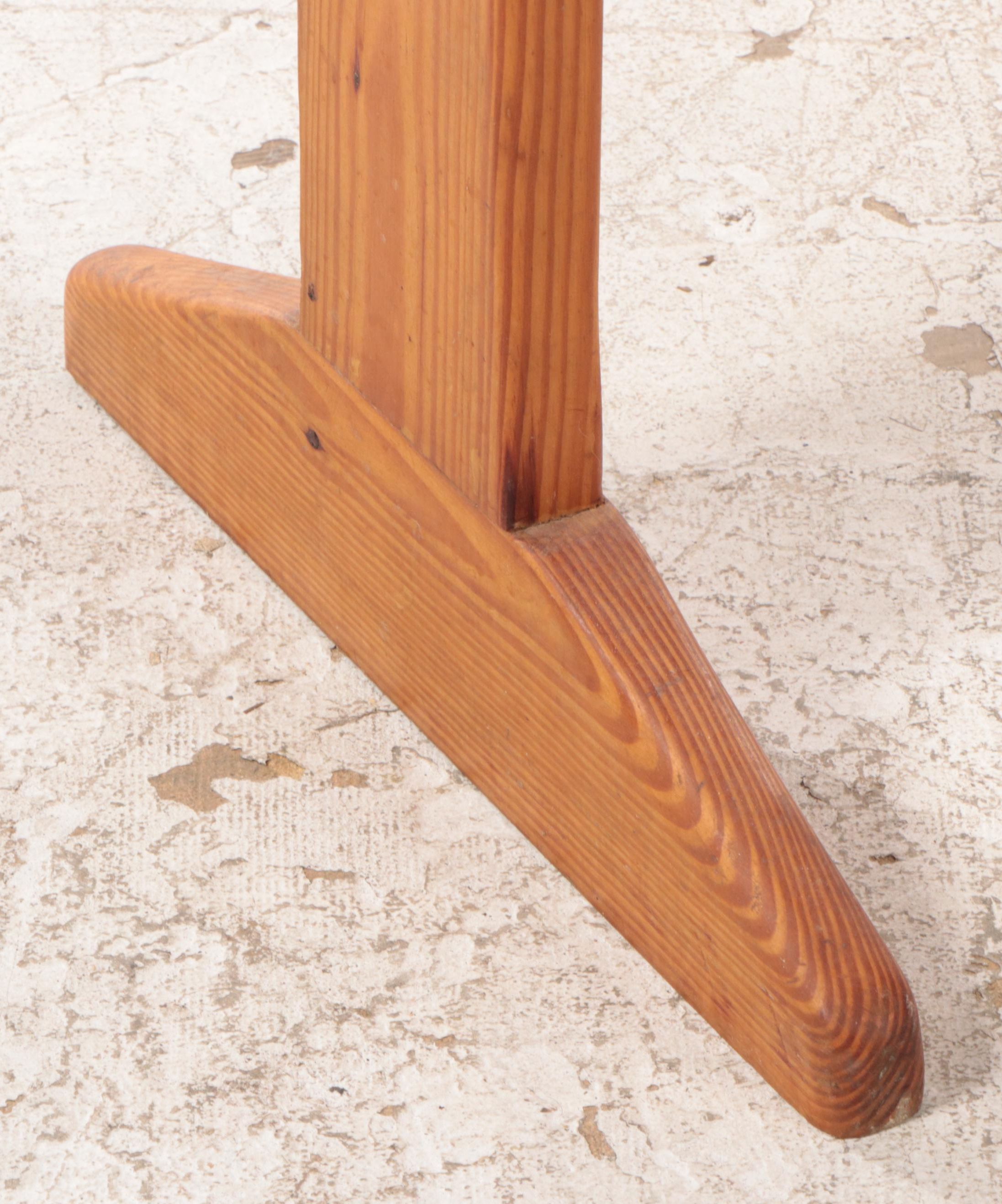 Pine Counter-Height Trestle Table, Late 20th Century