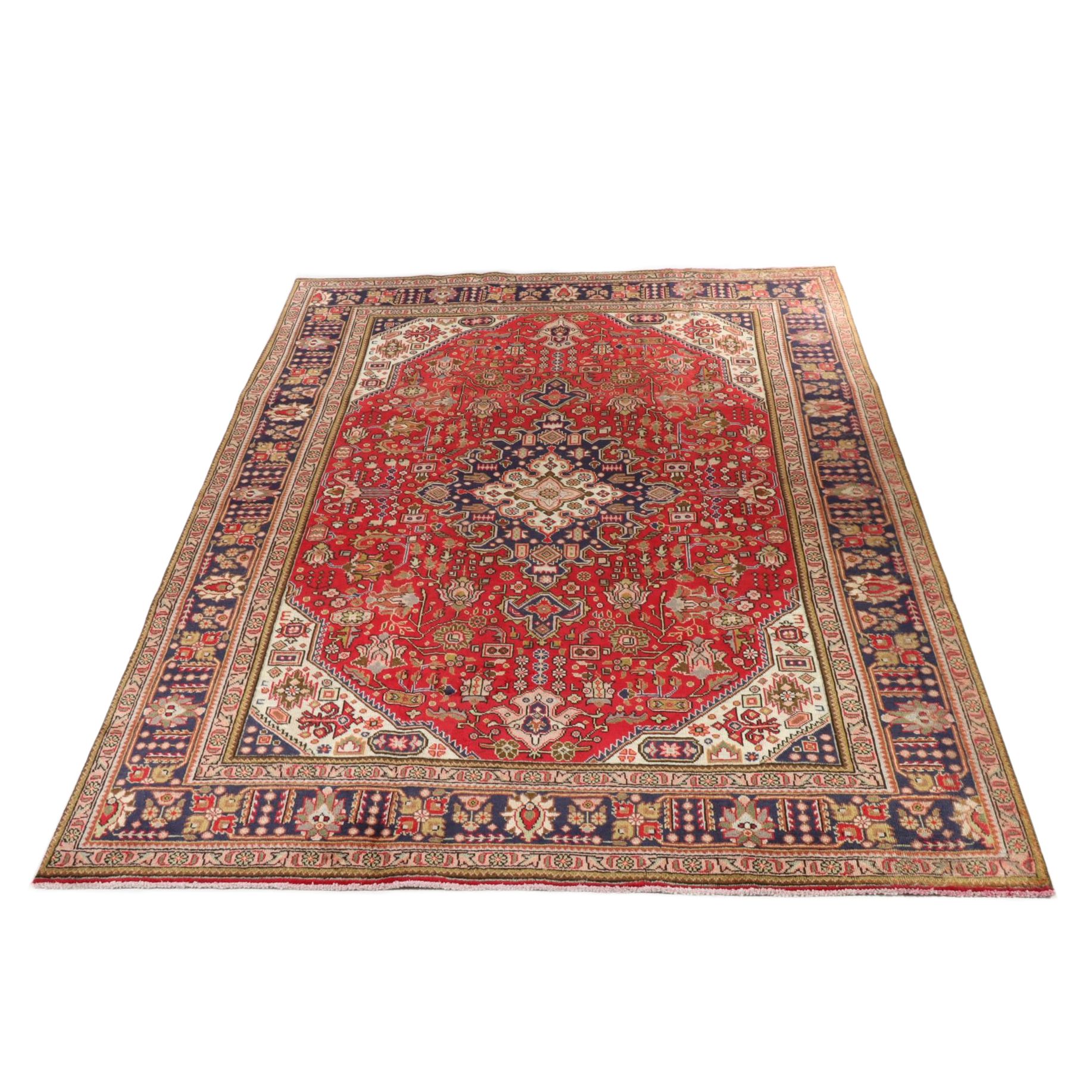 8'1 x 11'4 Hand-Knotted Persian Heriz Area Rug