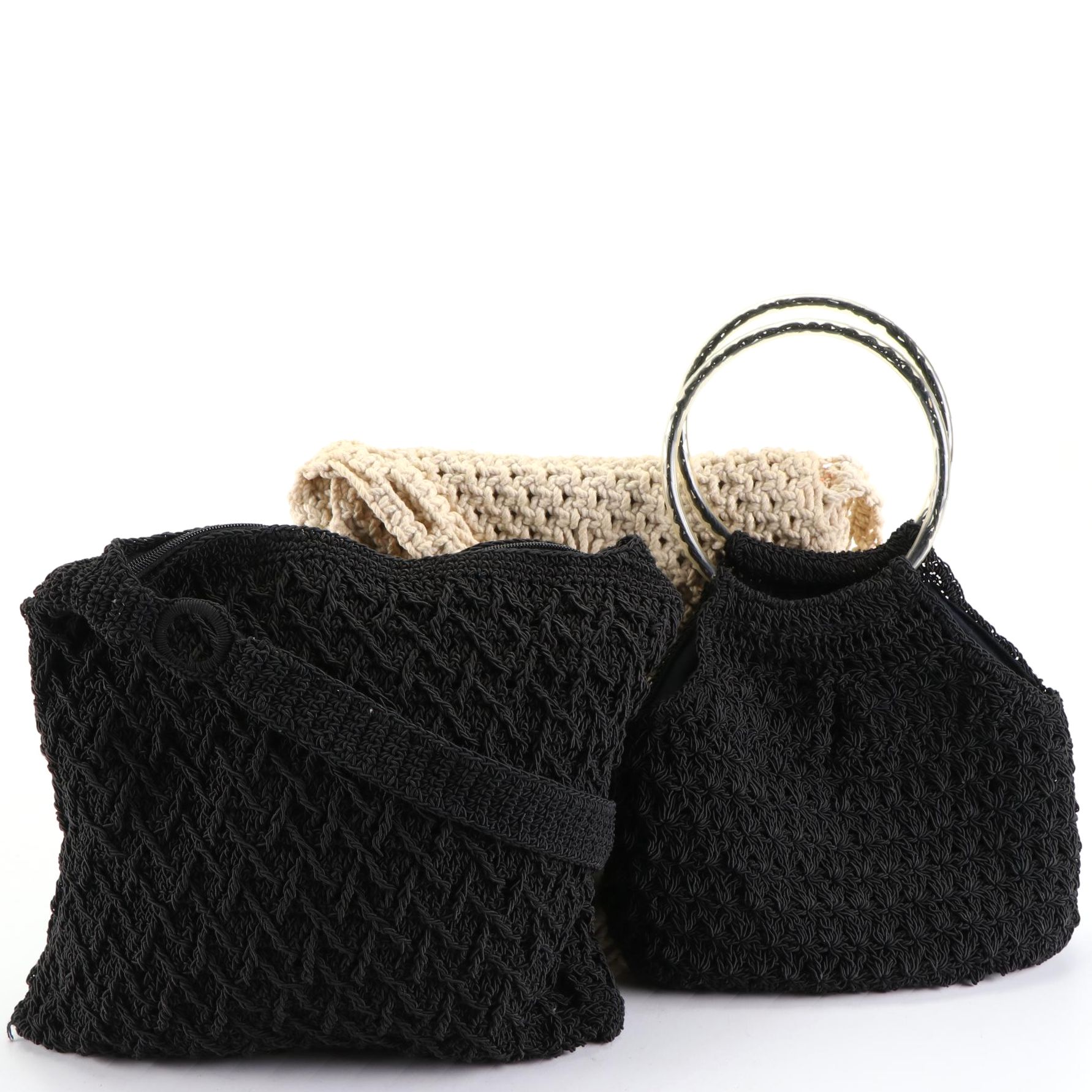 La Rue Top Handle Crochet Handbag with Other Crochet and Macramé Bags