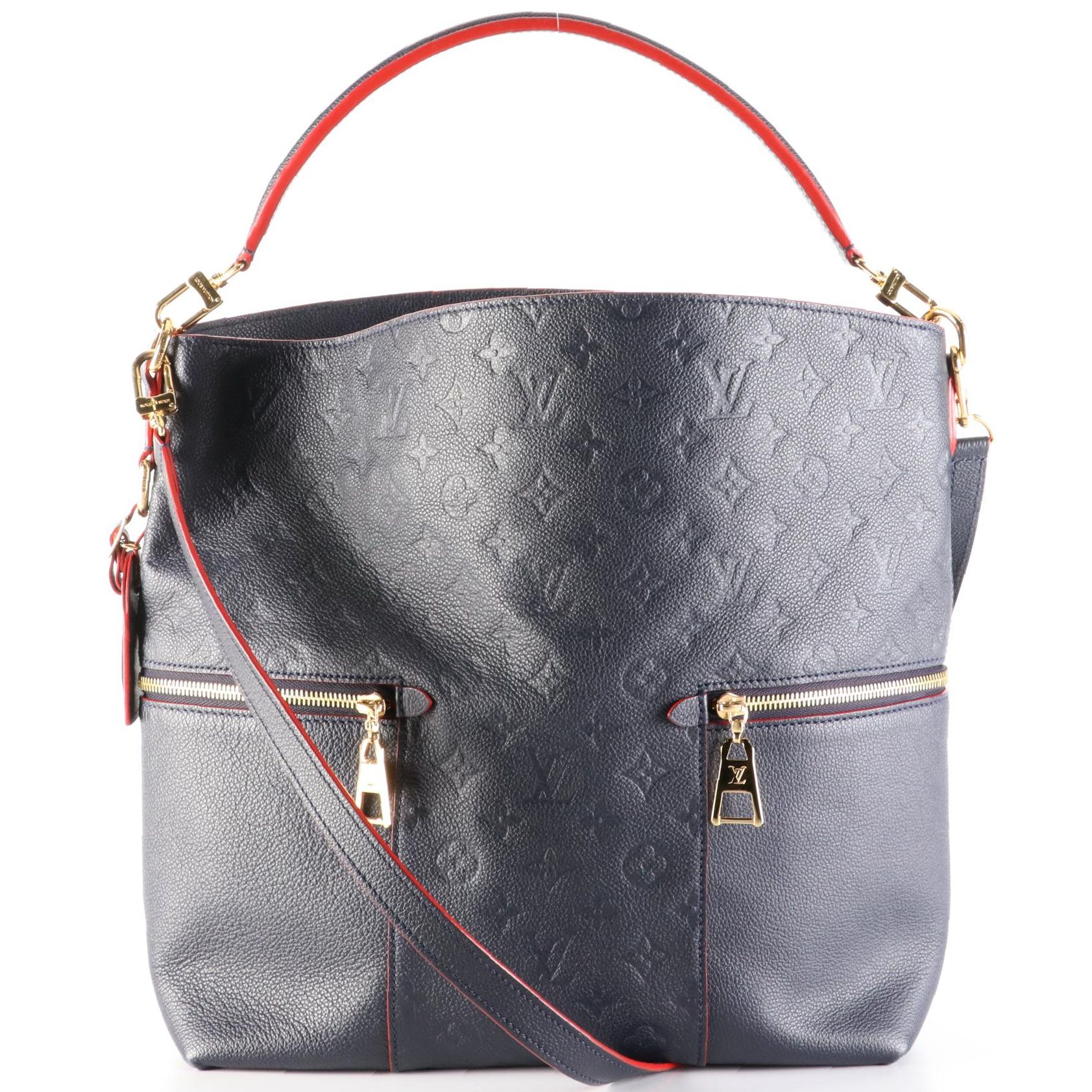 Louis Vuitton Melie Bag in Bleu Infini Empreinte Leather