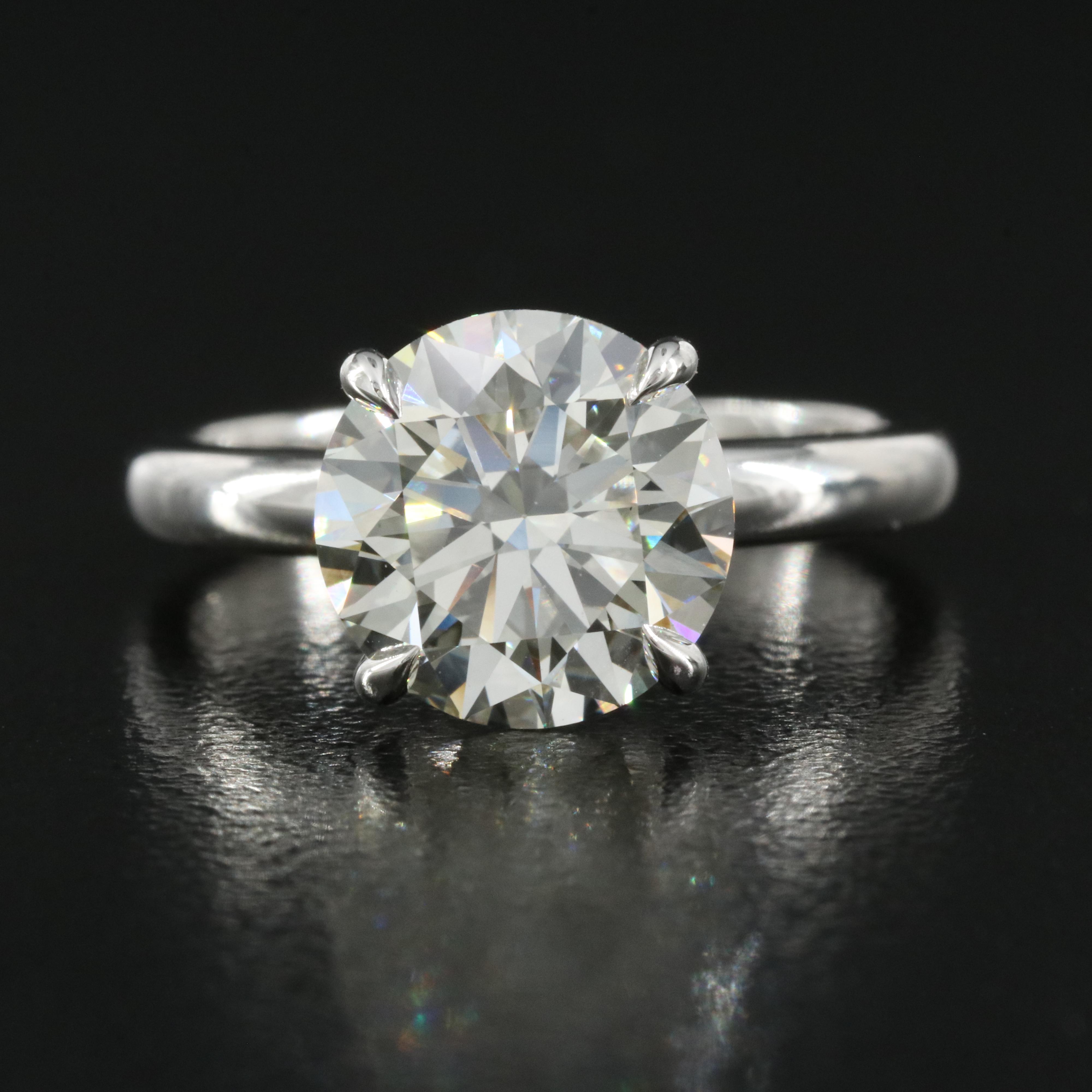 Platinum 3.69 CT Lab Grown Diamond Solitaire Ring