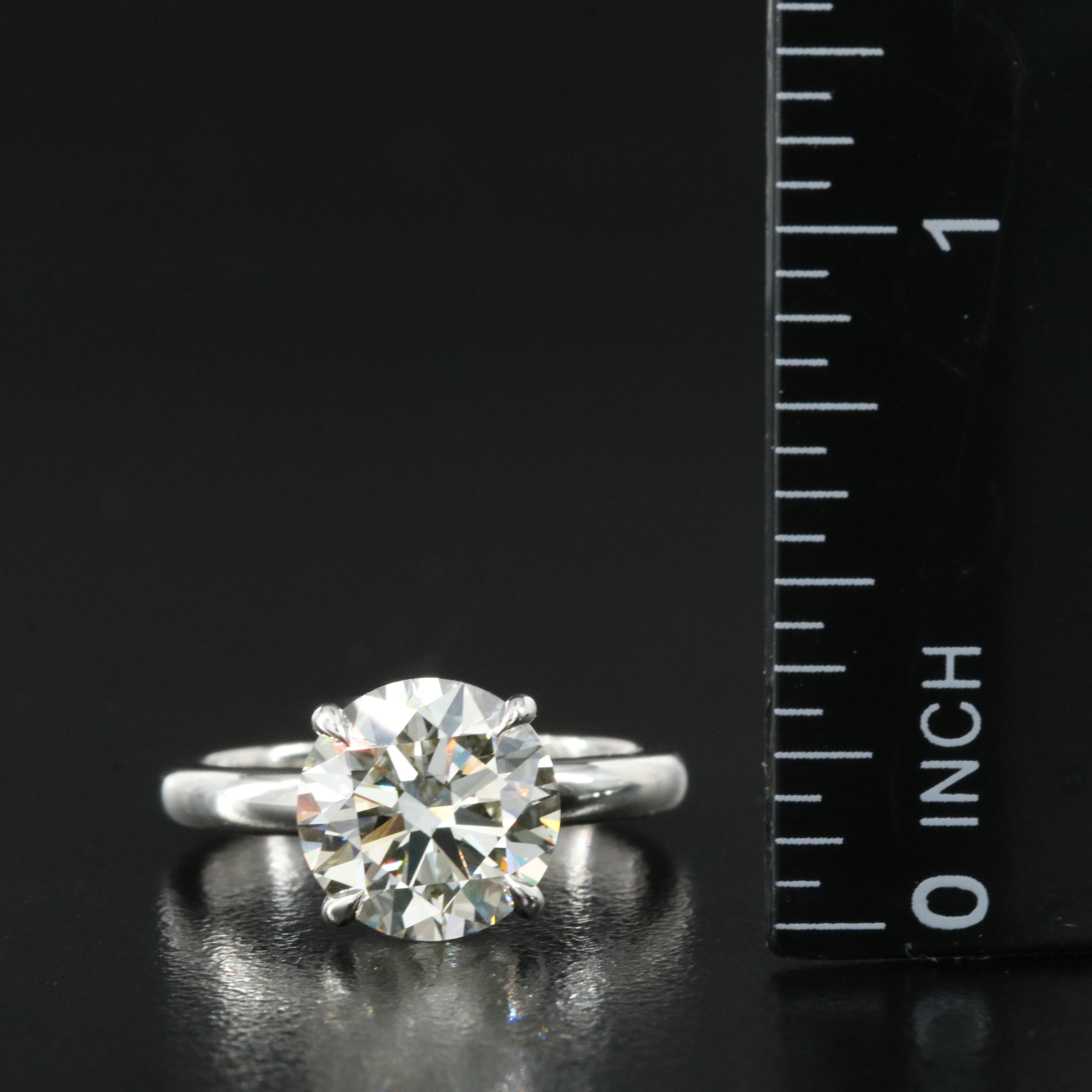 Platinum 3.69 CT Lab Grown Diamond Solitaire Ring