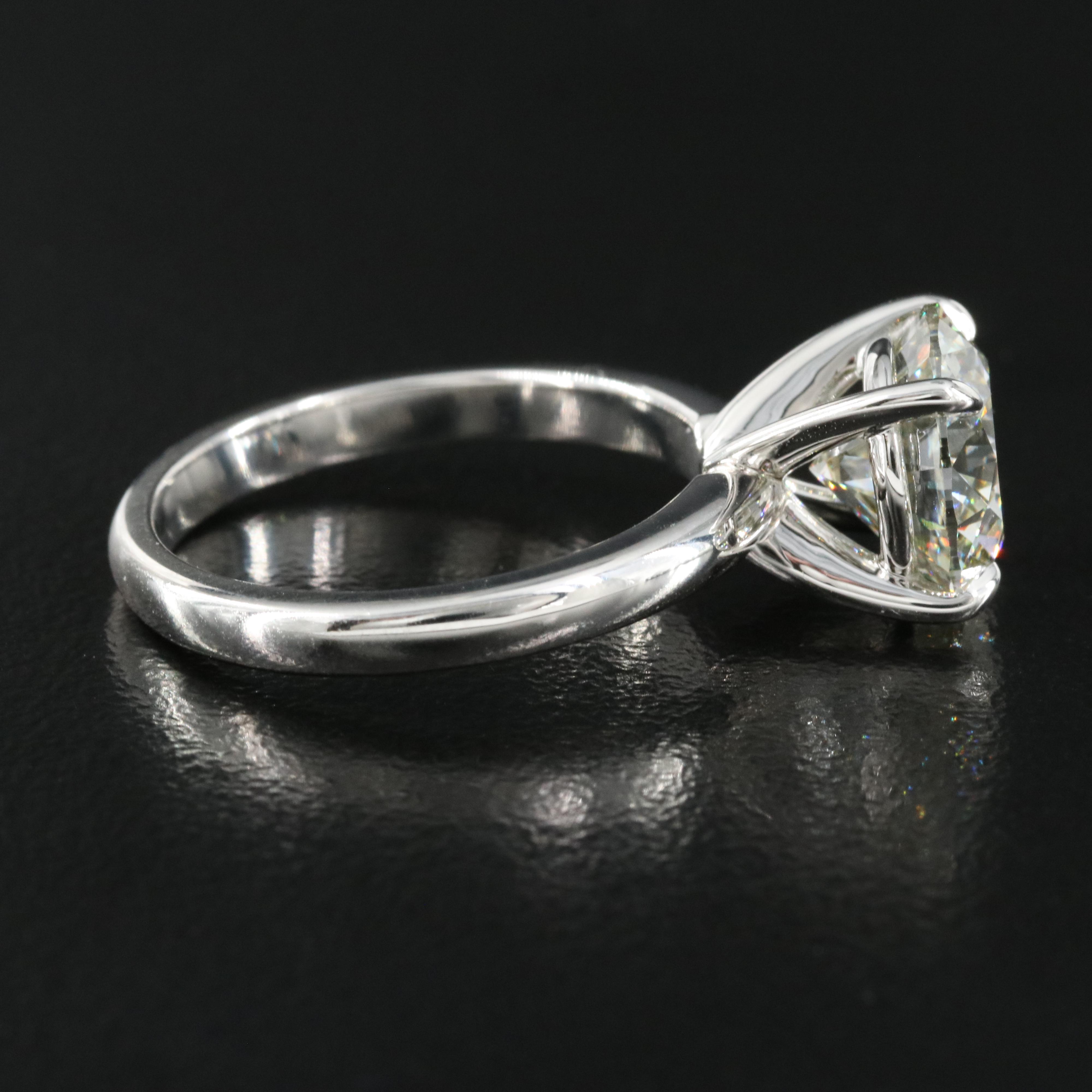 Platinum 3.69 CT Lab Grown Diamond Solitaire Ring