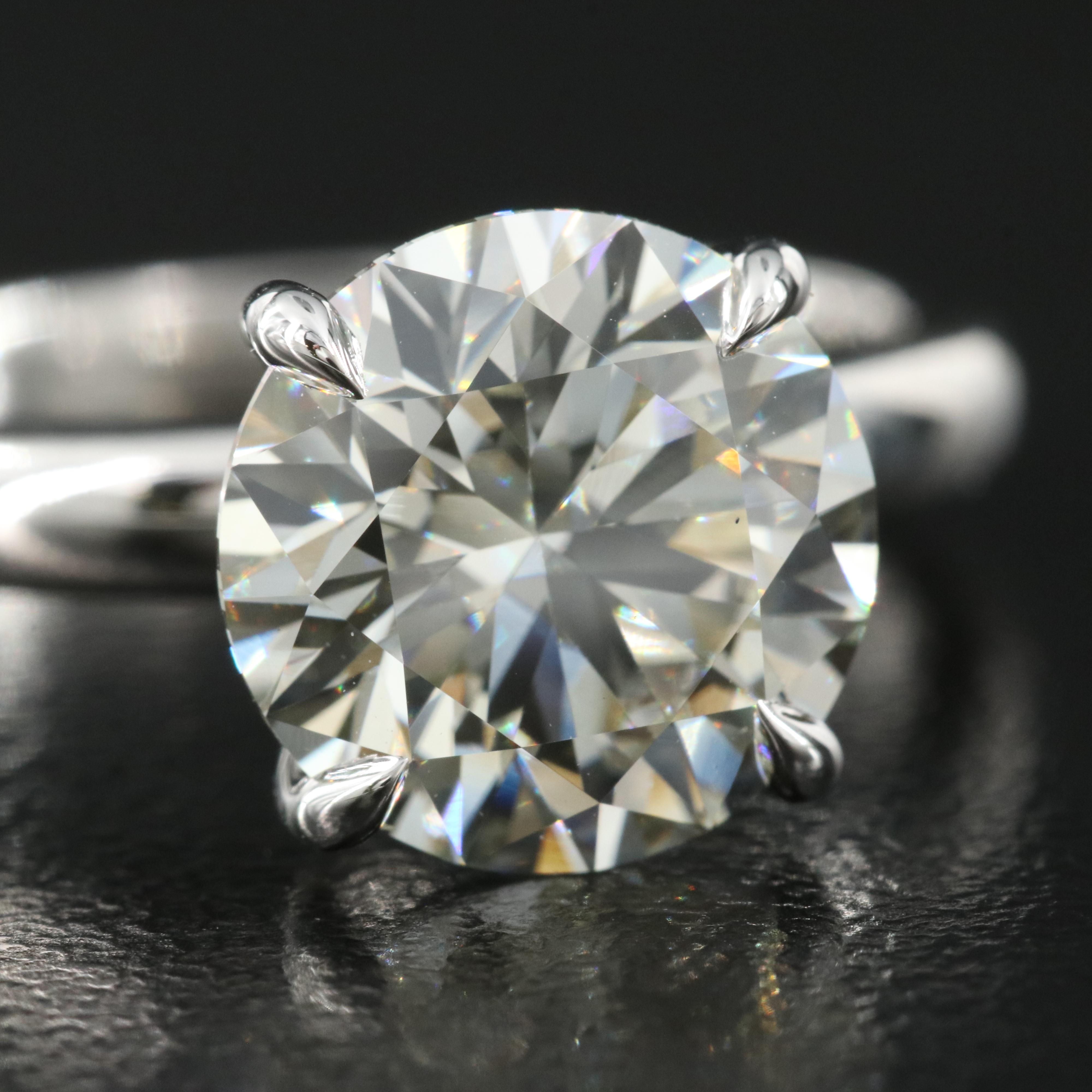 Platinum 3.69 CT Lab Grown Diamond Solitaire Ring